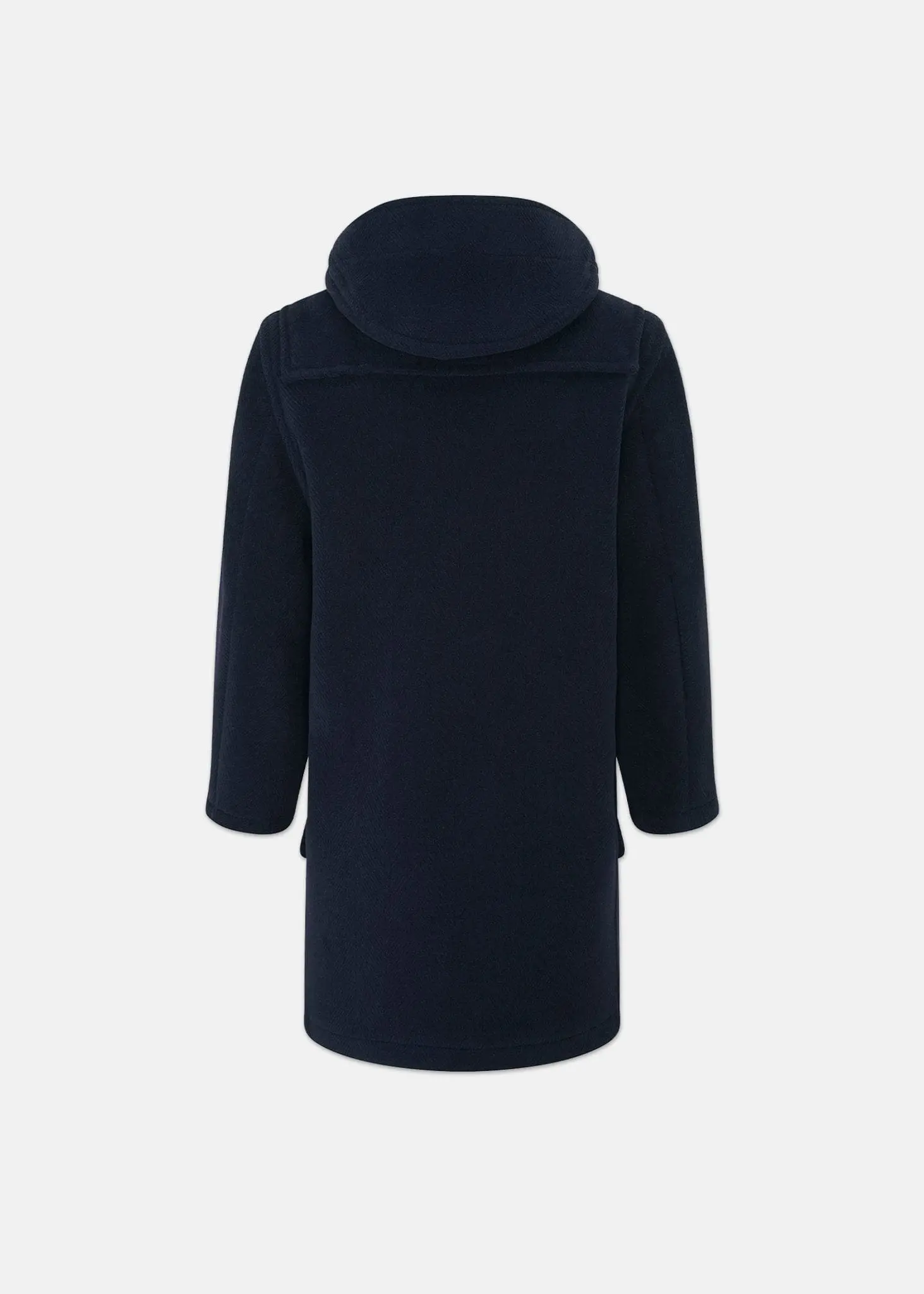 Children's Herringbone Wool Duffle Coat Navy - Image 4