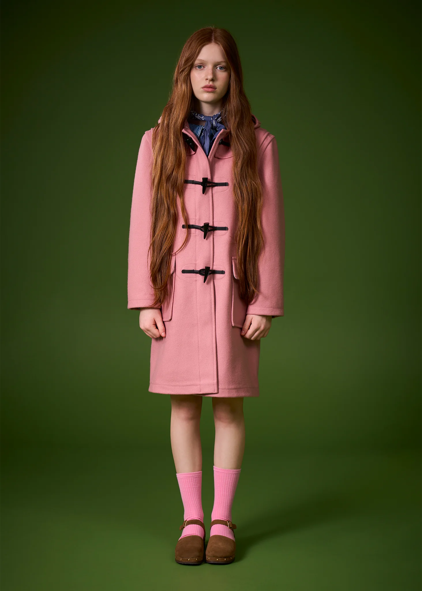 Children's Melton Wool Duffle Coat Pastel Pink - Image 3
