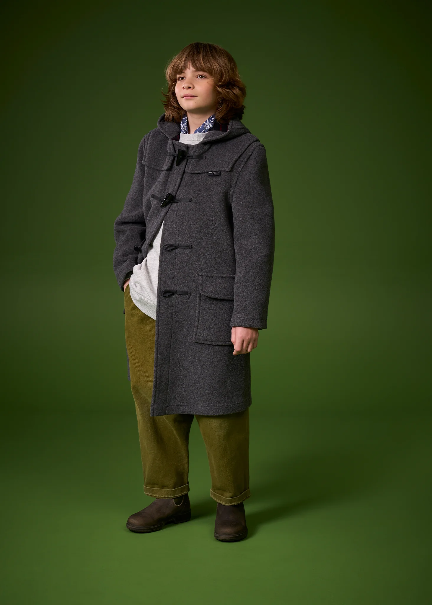 Children's Original Duffle Coat Charcoal - Image 3