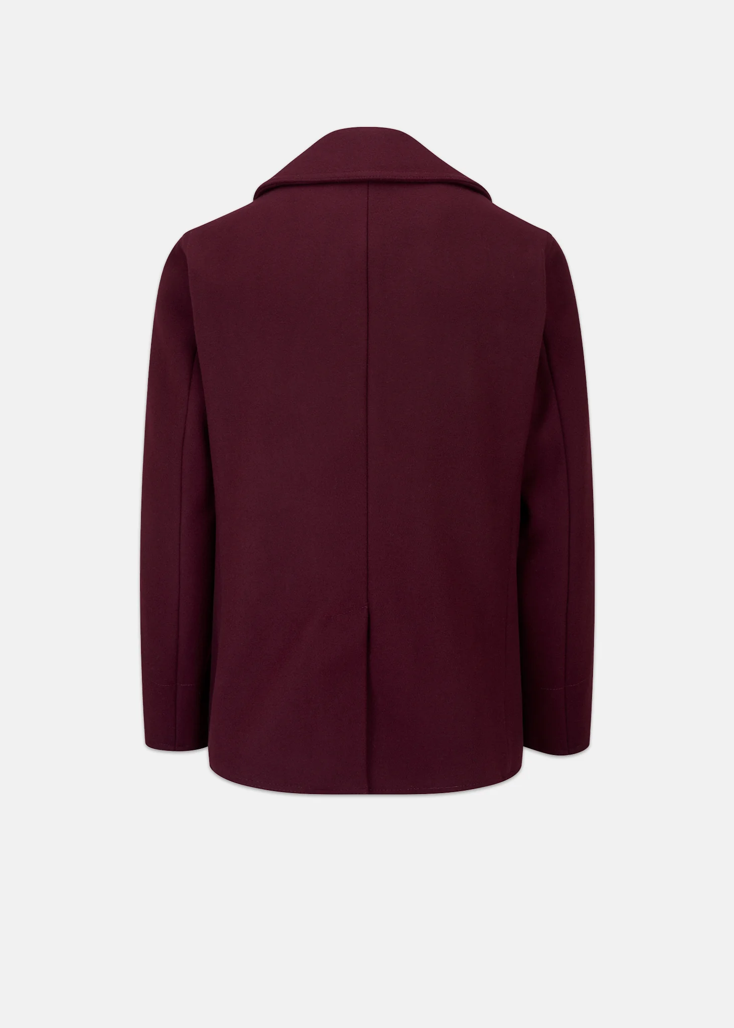 Men's Admiralty Melton Wool Peacoat Burgundy - Image 2