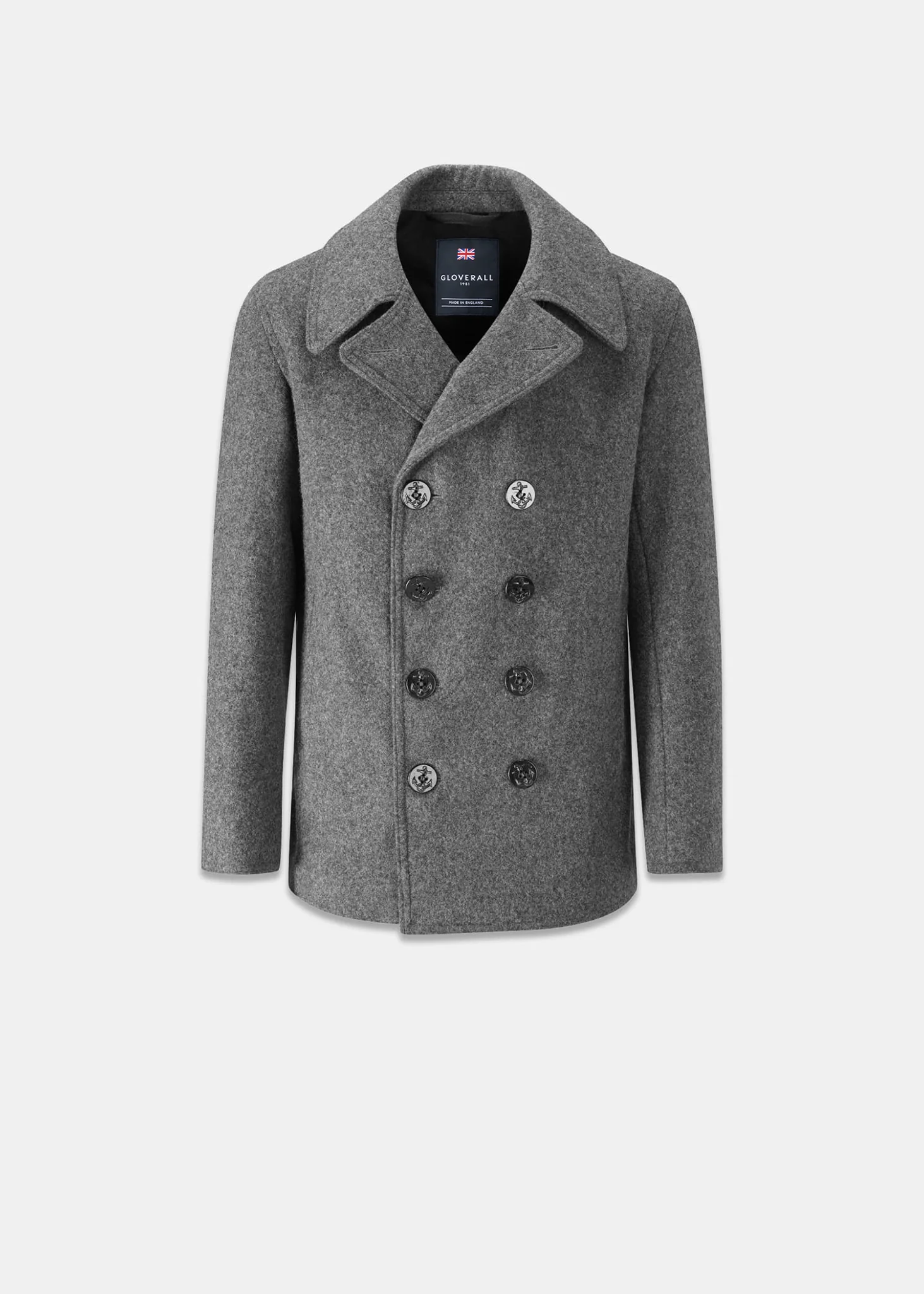 Men's Admiralty Melton Wool Peacoat Grey - Image 2
