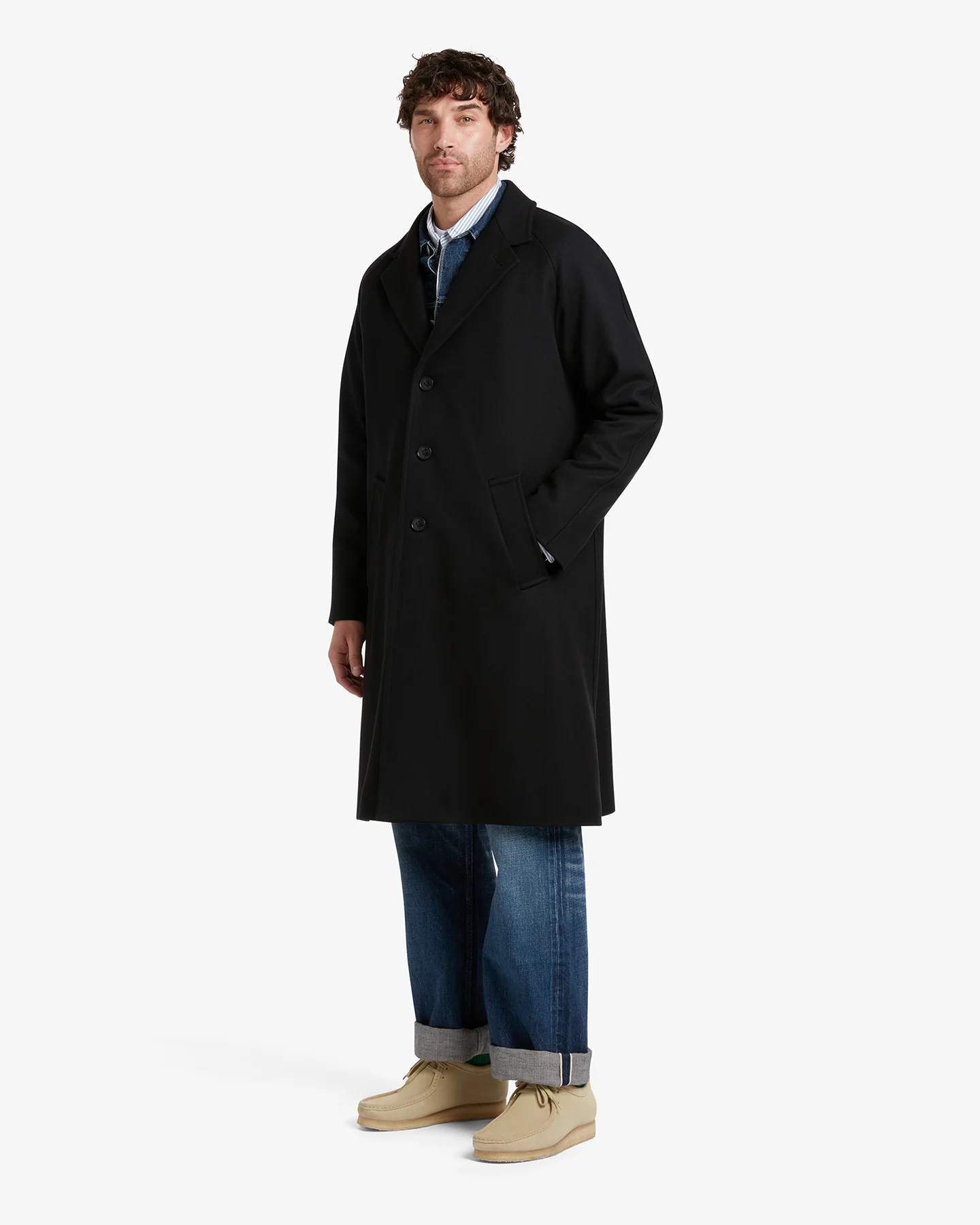 Men's Chesterfield Overcoat Black - Image 3