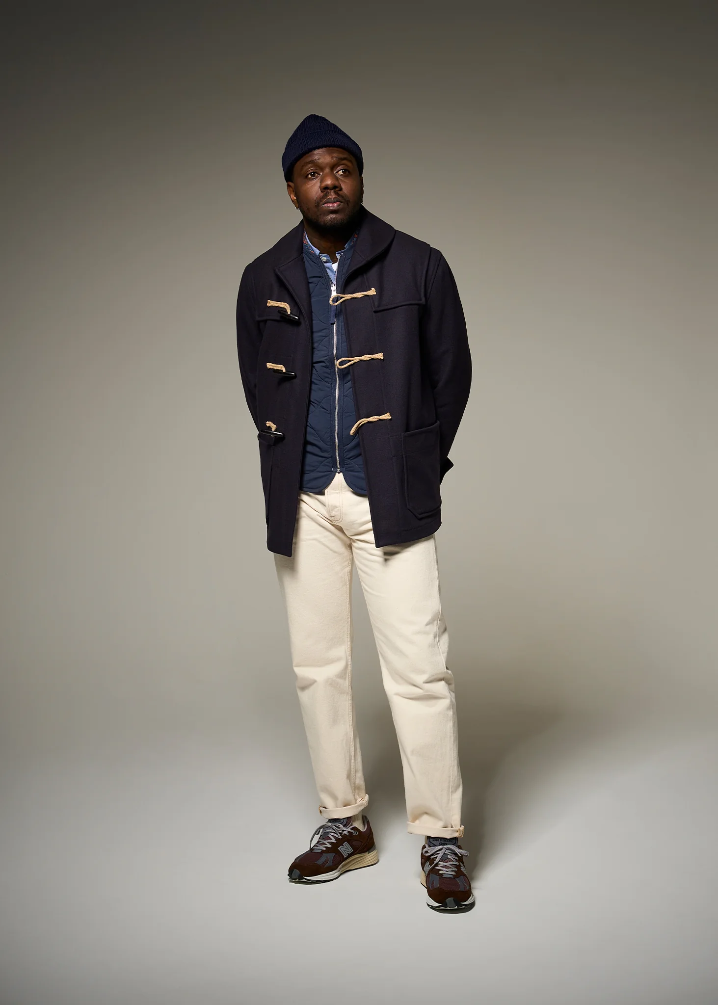 Men's Cocteau Duffle Jacket Navy - Image 4