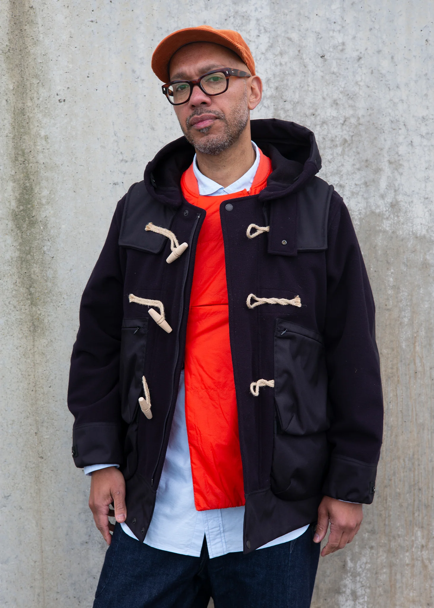 Men's Gloverall x Norbit Mid-Length Monty Duffle Coat Dark Navy - Image 4