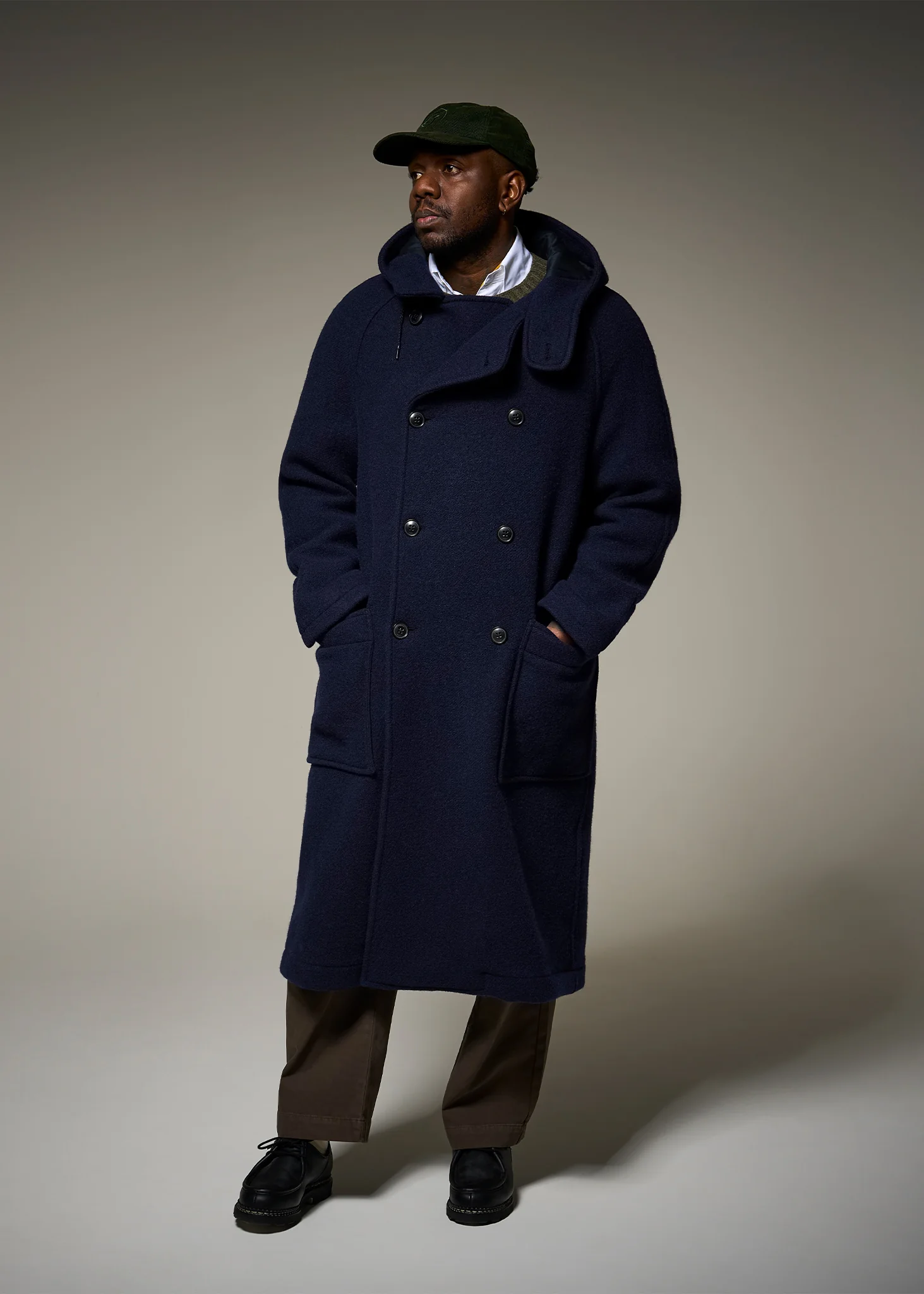 Men's Horatio Overcoat Navy - Image 3