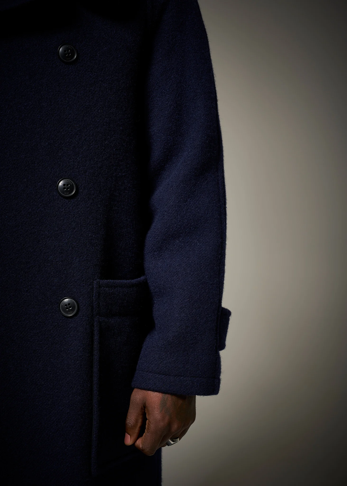 Men's Horatio Overcoat Navy - Image 5