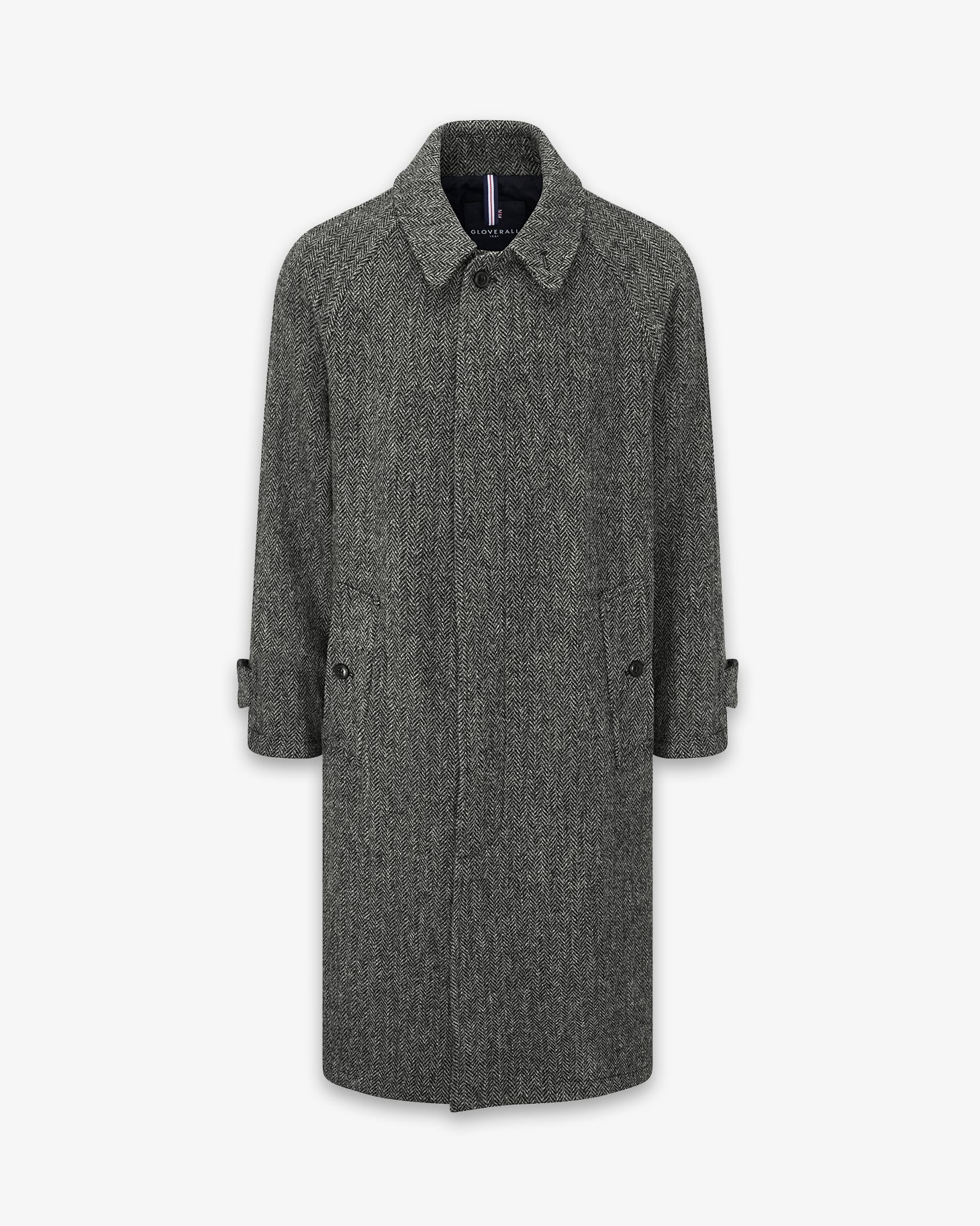 Men's Hynes Harris Tweed® Overcoat Charcoal Herringbone - Image 5
