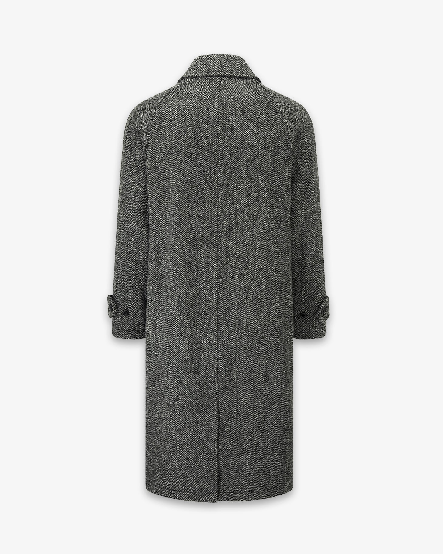 Men's Hynes Harris Tweed® Overcoat Charcoal Herringbone - Image 6