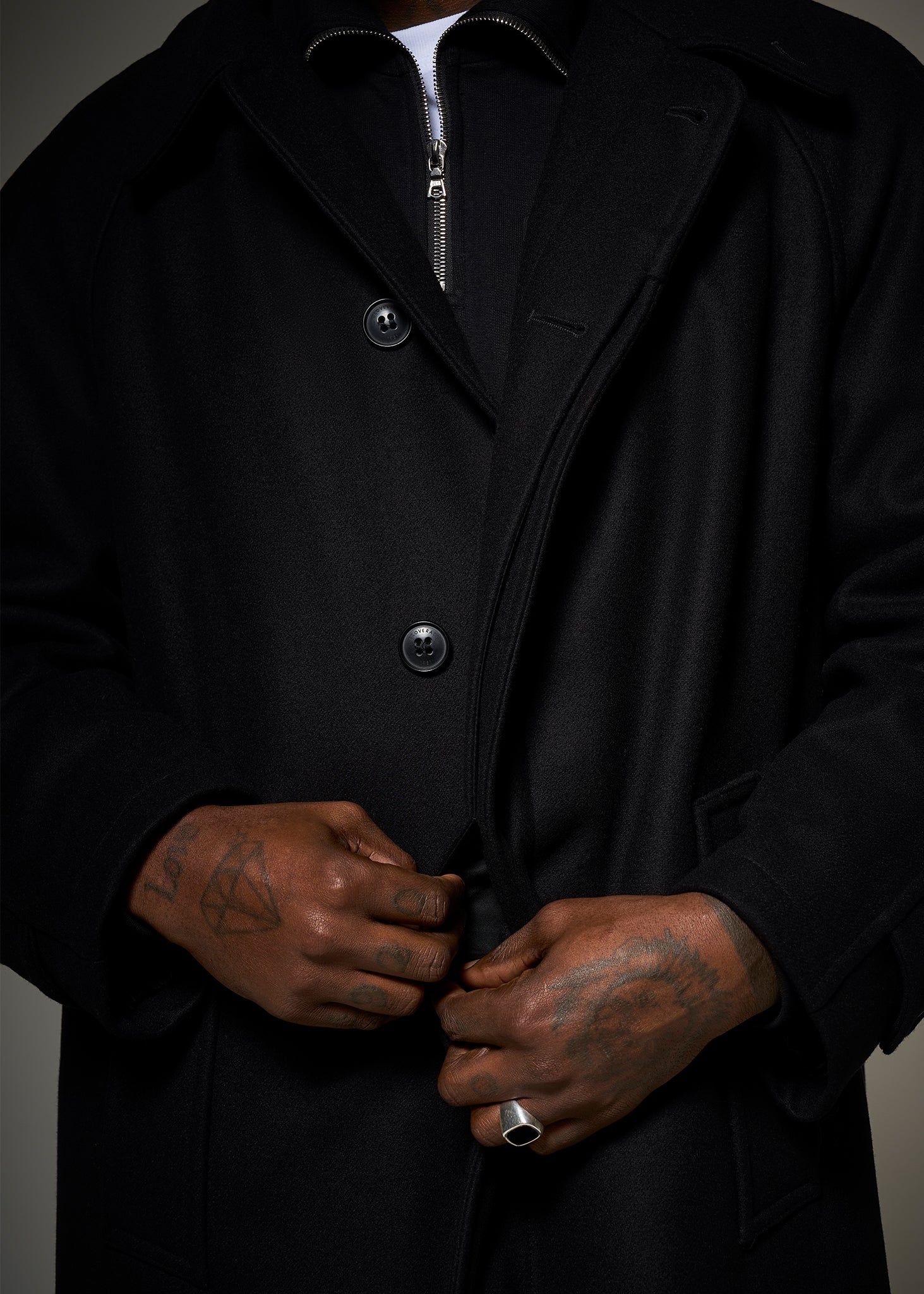 Men's Hynes Overcoat Black - Image 10