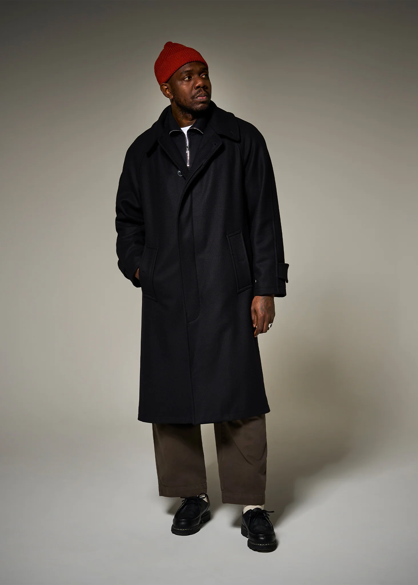 Men's Hynes Overcoat Black - Image 7