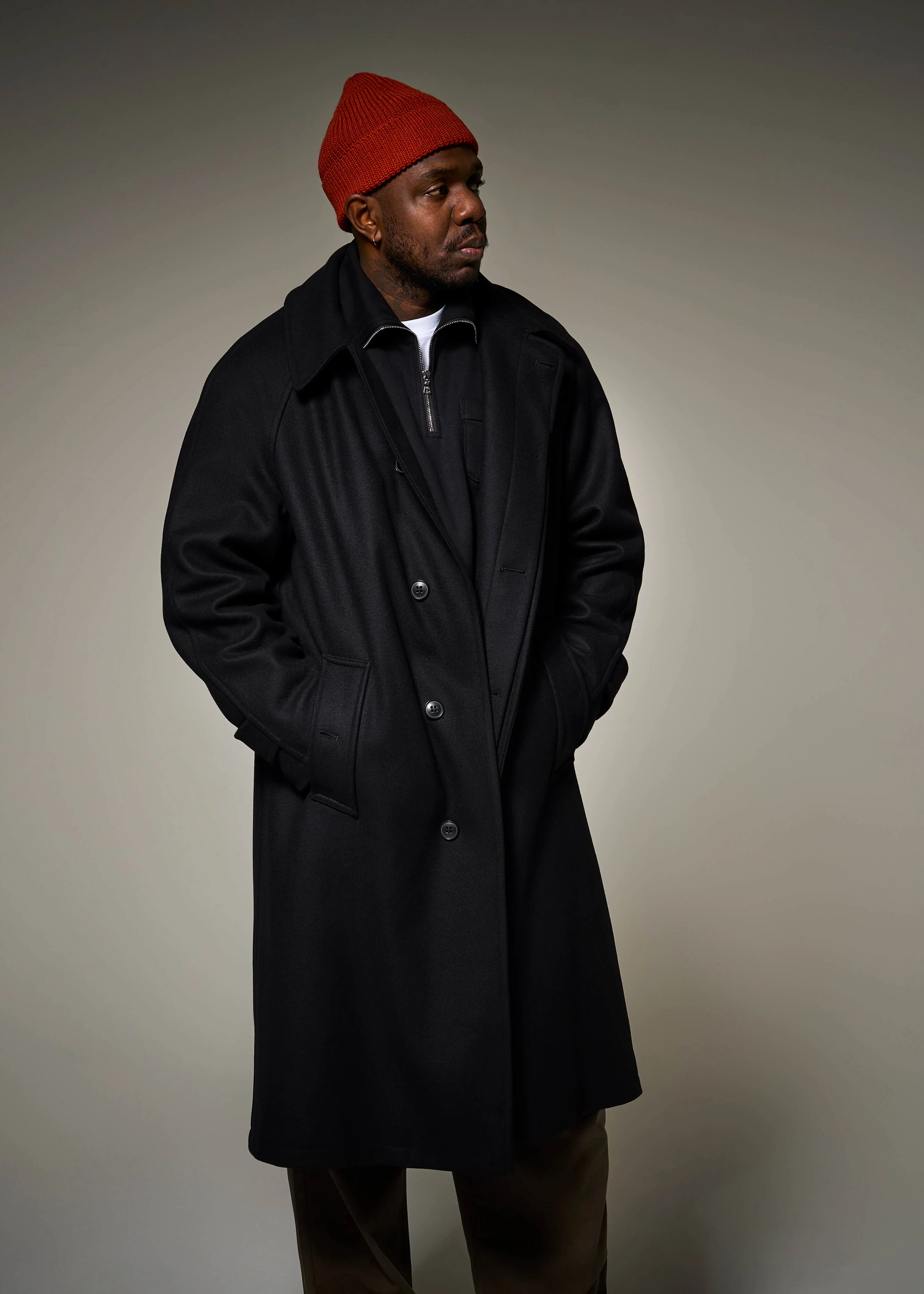 Men's Hynes Overcoat Black - Image 8