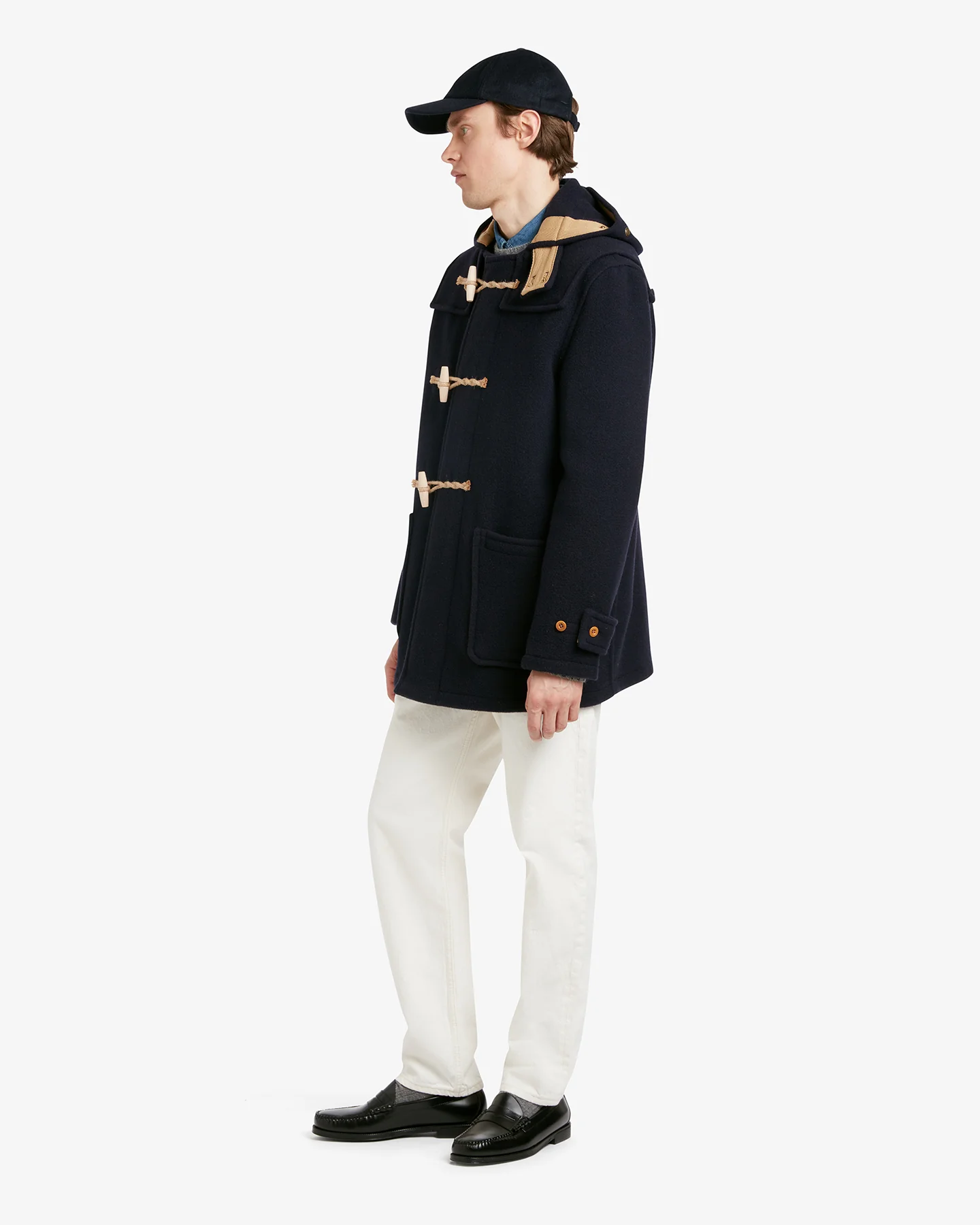 Men's Mid-Length Monty Duffle Coat Navy - Image 3