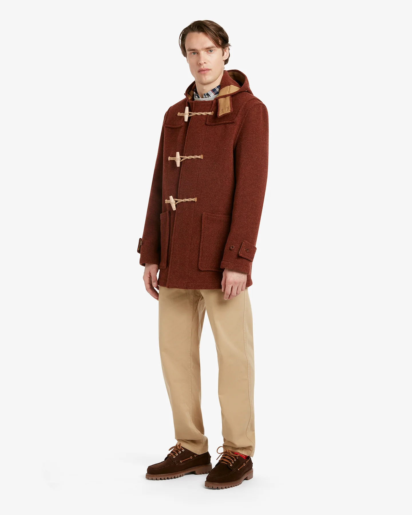 Men's Mid-Length Monty Duffle Coat Rust - Image 3
