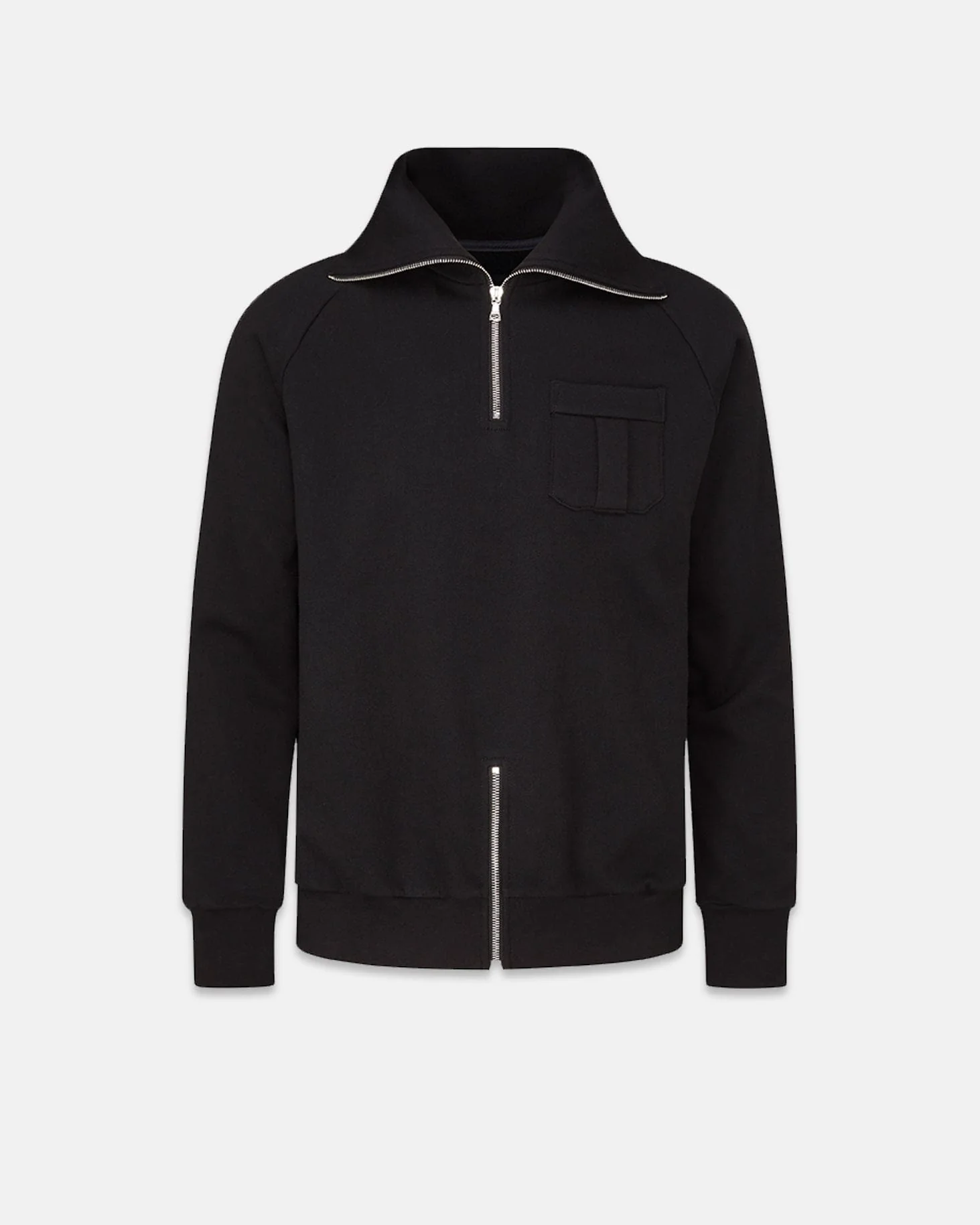 Men's Military Zip Sweatshirt Black