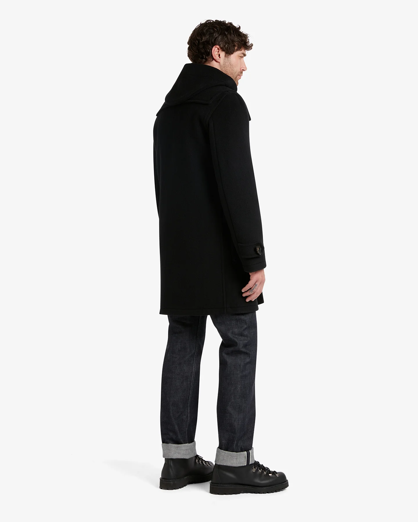 Men's Morris Duffle Coat Black Royal Stewart - Image 4