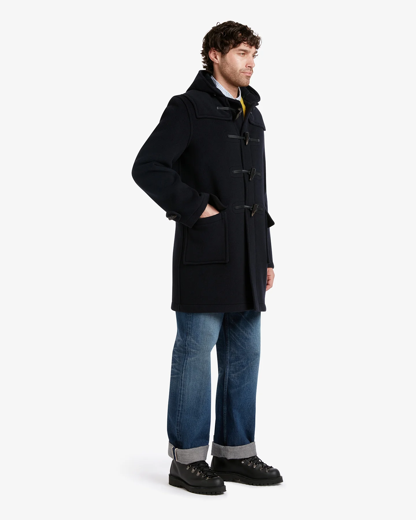 Men's Morris Duffle Coat Navy Black Watch - Image 3