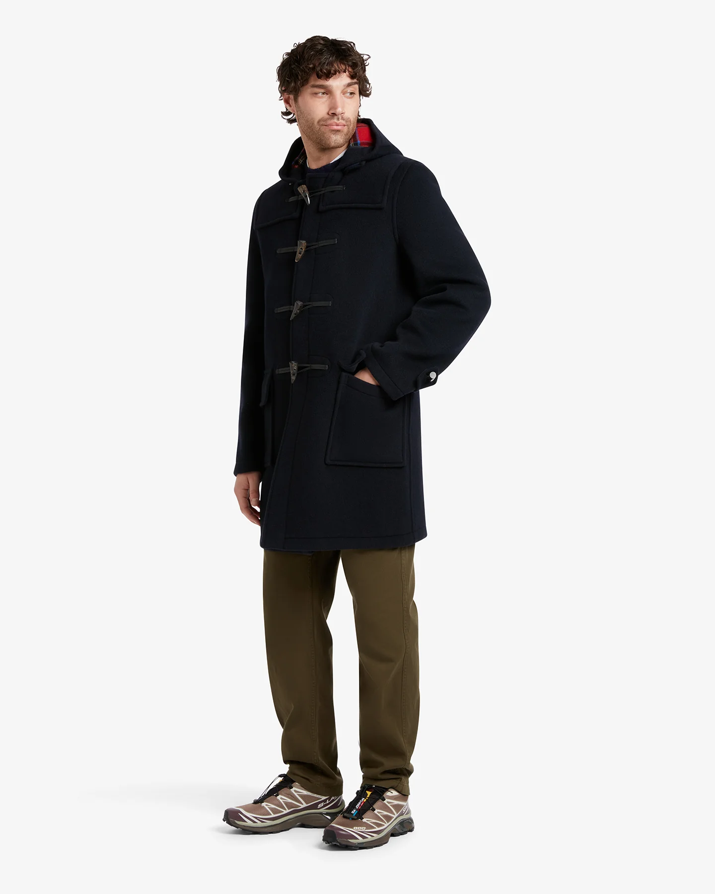 Men's Morris Duffle Coat Navy Royal Stewart - Image 3