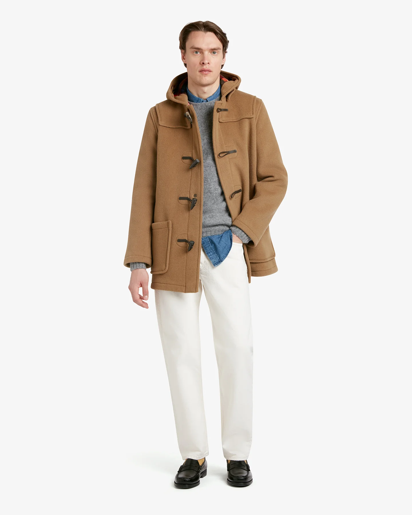Men's Morris Mid-Length Duffle Coat Camel Buchanan - Image 2