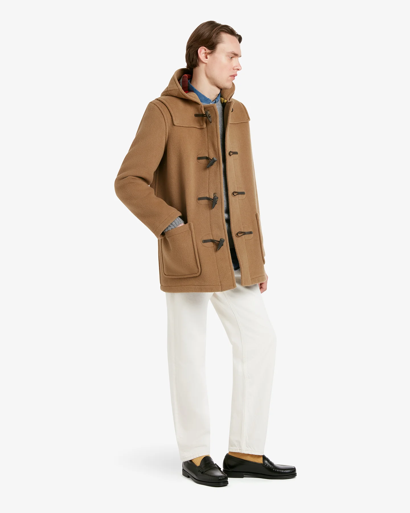 Men's Morris Mid-Length Duffle Coat Camel Buchanan - Image 3