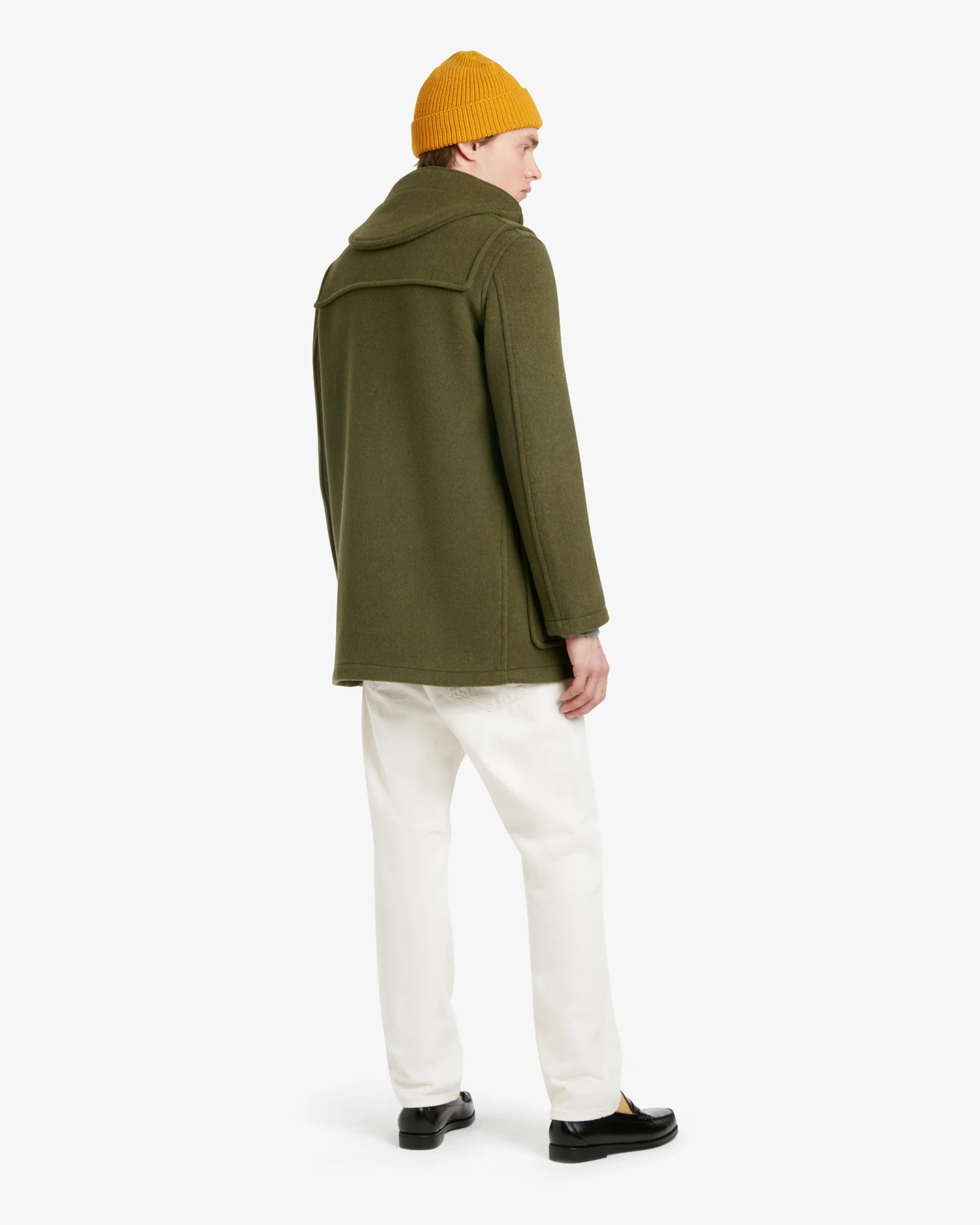Men's Morris Mid-Length Duffle Coat Loden Check - Image 4