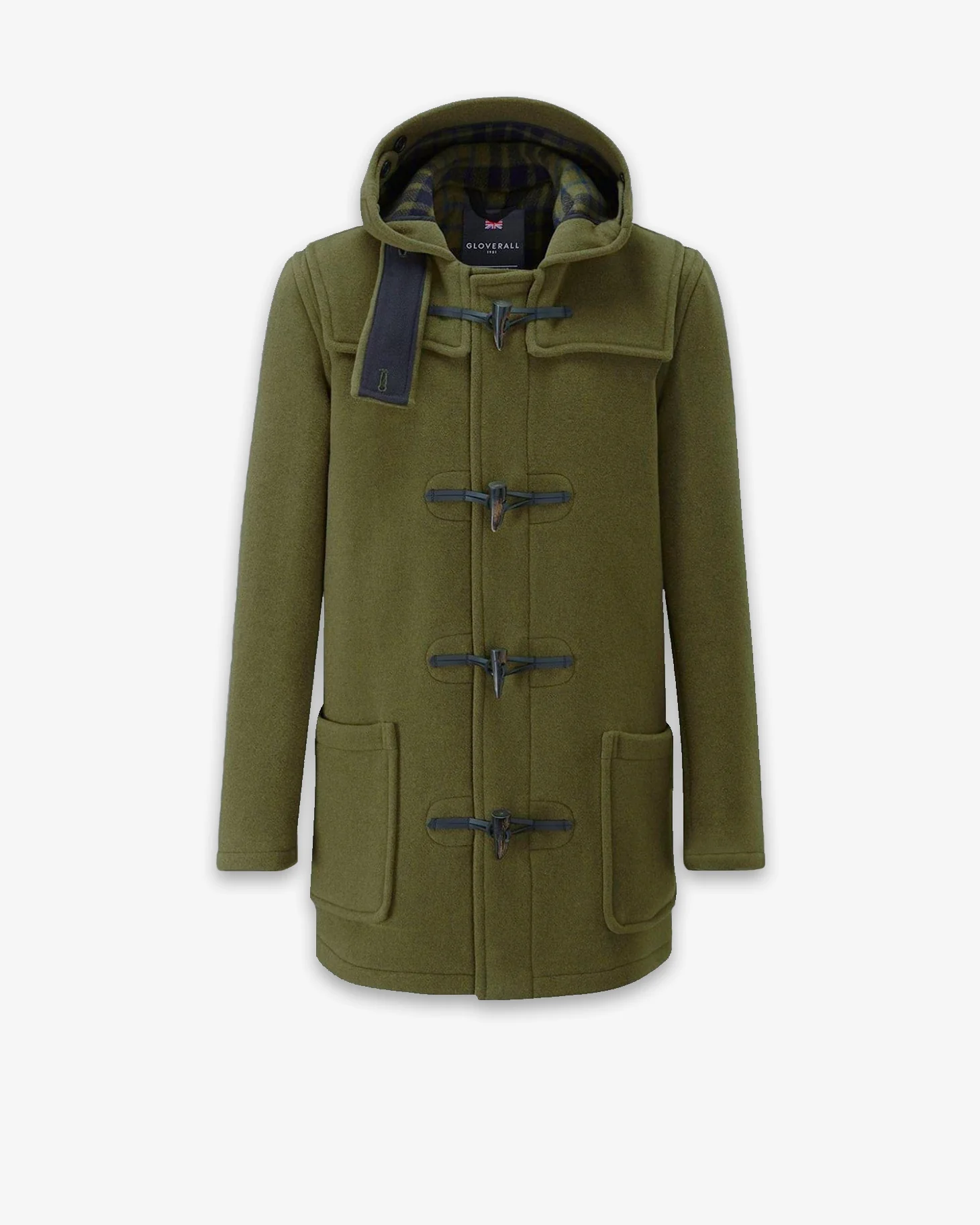 Men's Morris Mid-Length Duffle Coat Loden Check - Image 5