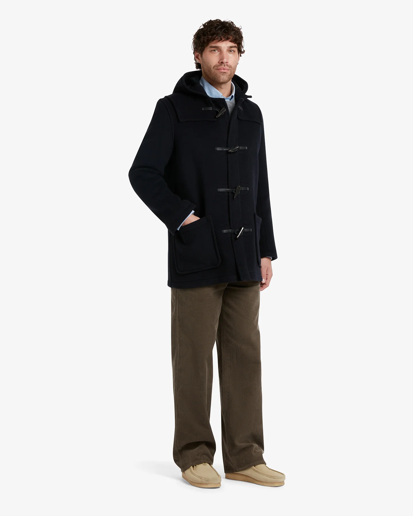 Men's Morris Mid-Length Duffle Coat Navy Black Watch - Image 3
