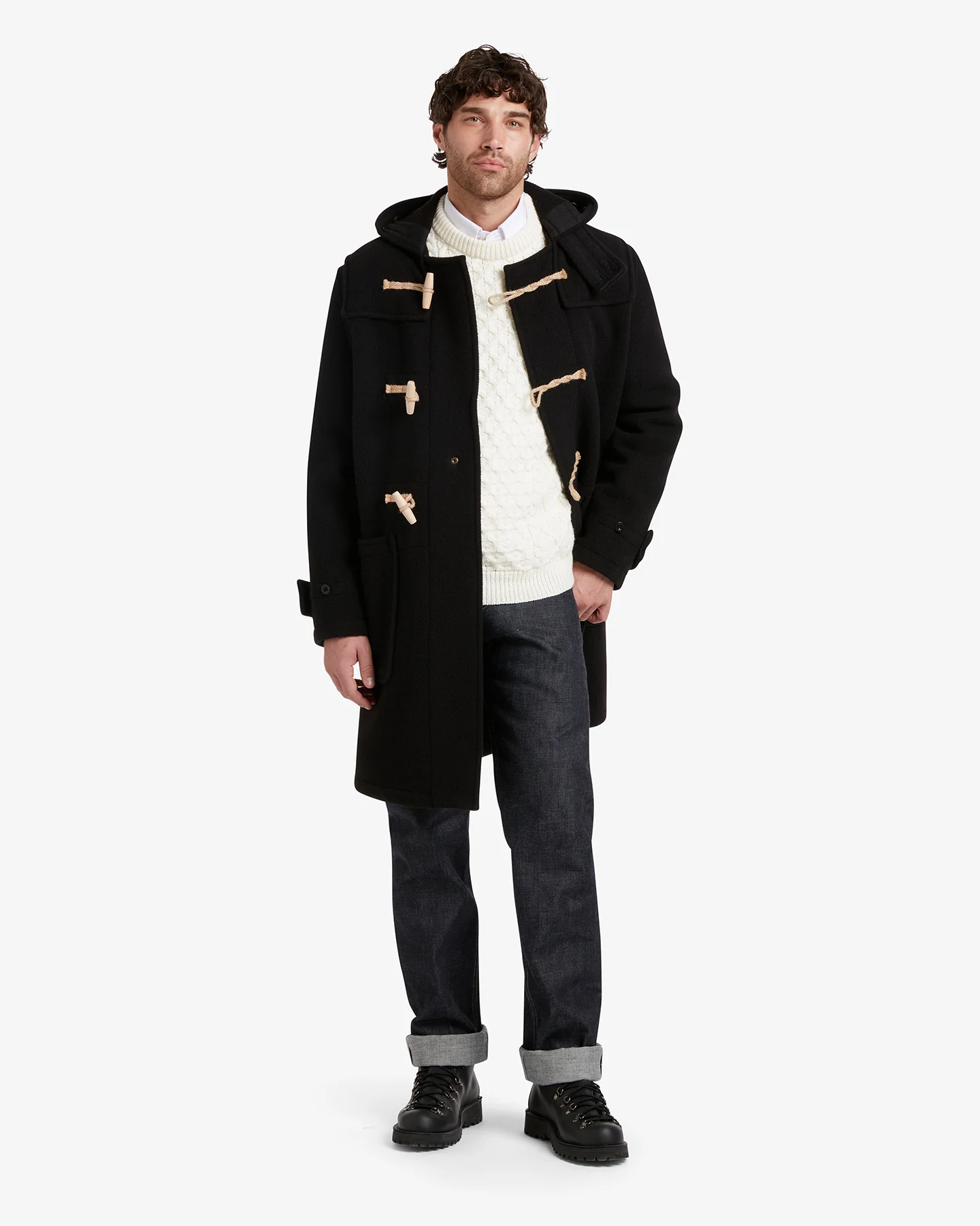 Men's Original Monty Duffle Coat Black - Image 2