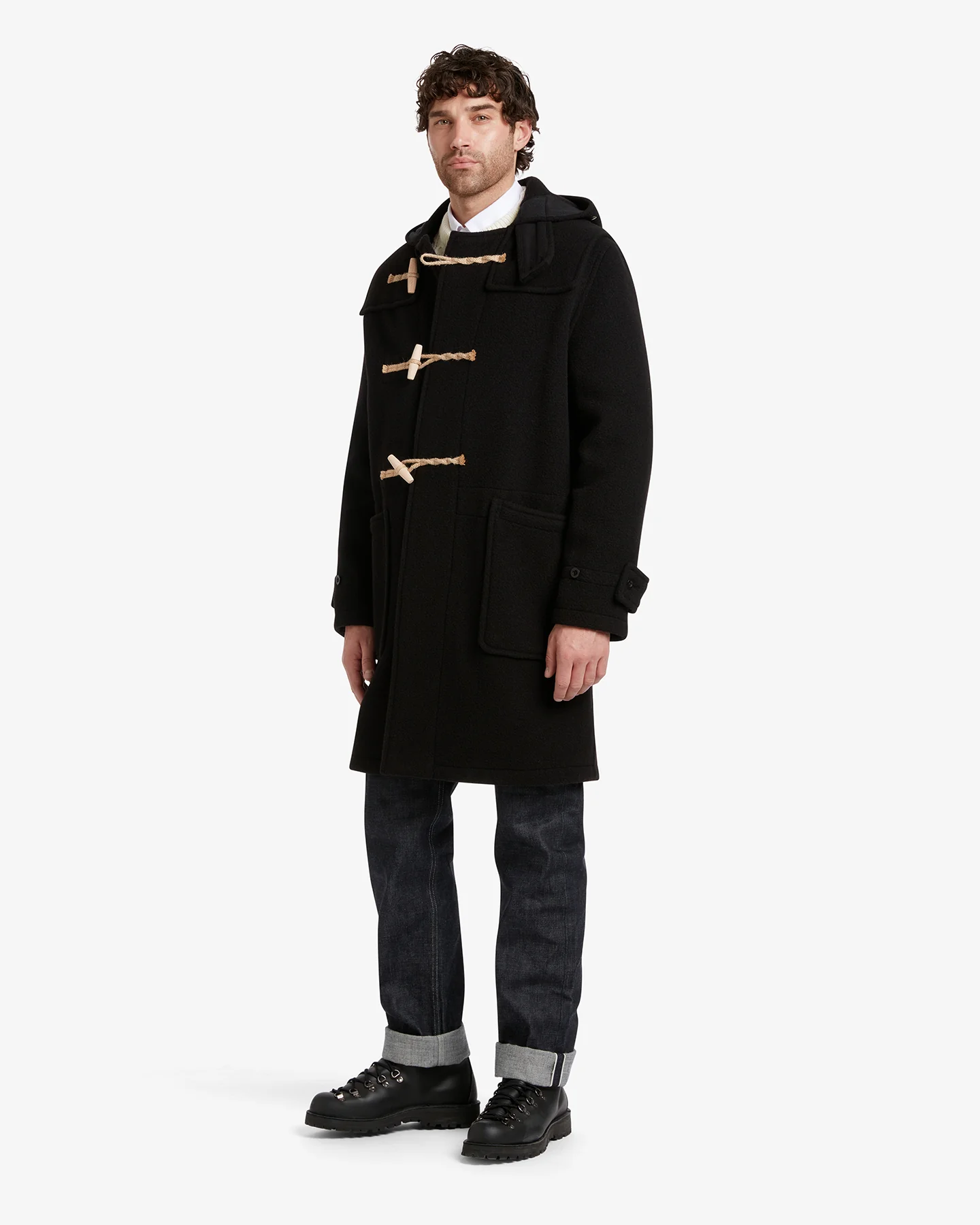 Men's Original Monty Duffle Coat Black - Image 3