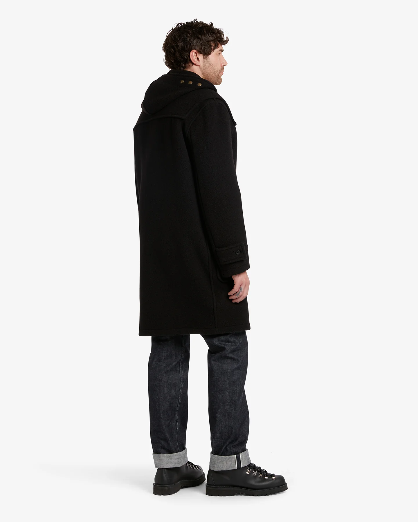 Men's Original Monty Duffle Coat Black - Image 4