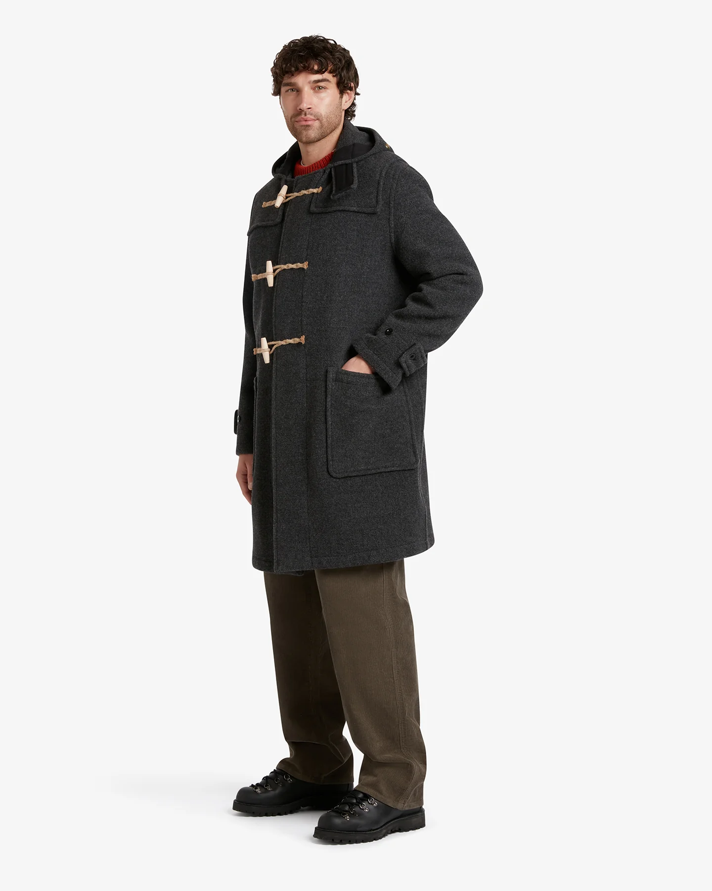 Men's Original Monty Duffle Coat Charcoal - Image 3