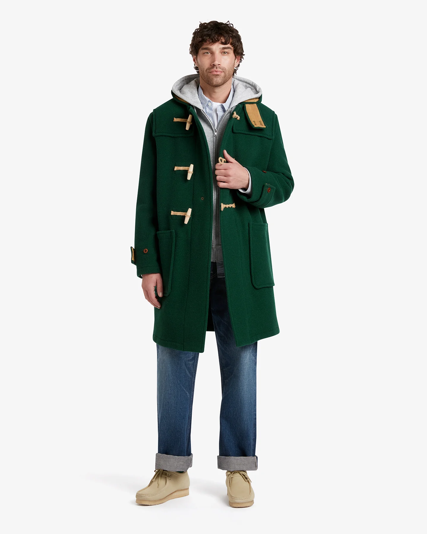 Men's Original Monty Duffle Coat Pine Green - Image 2