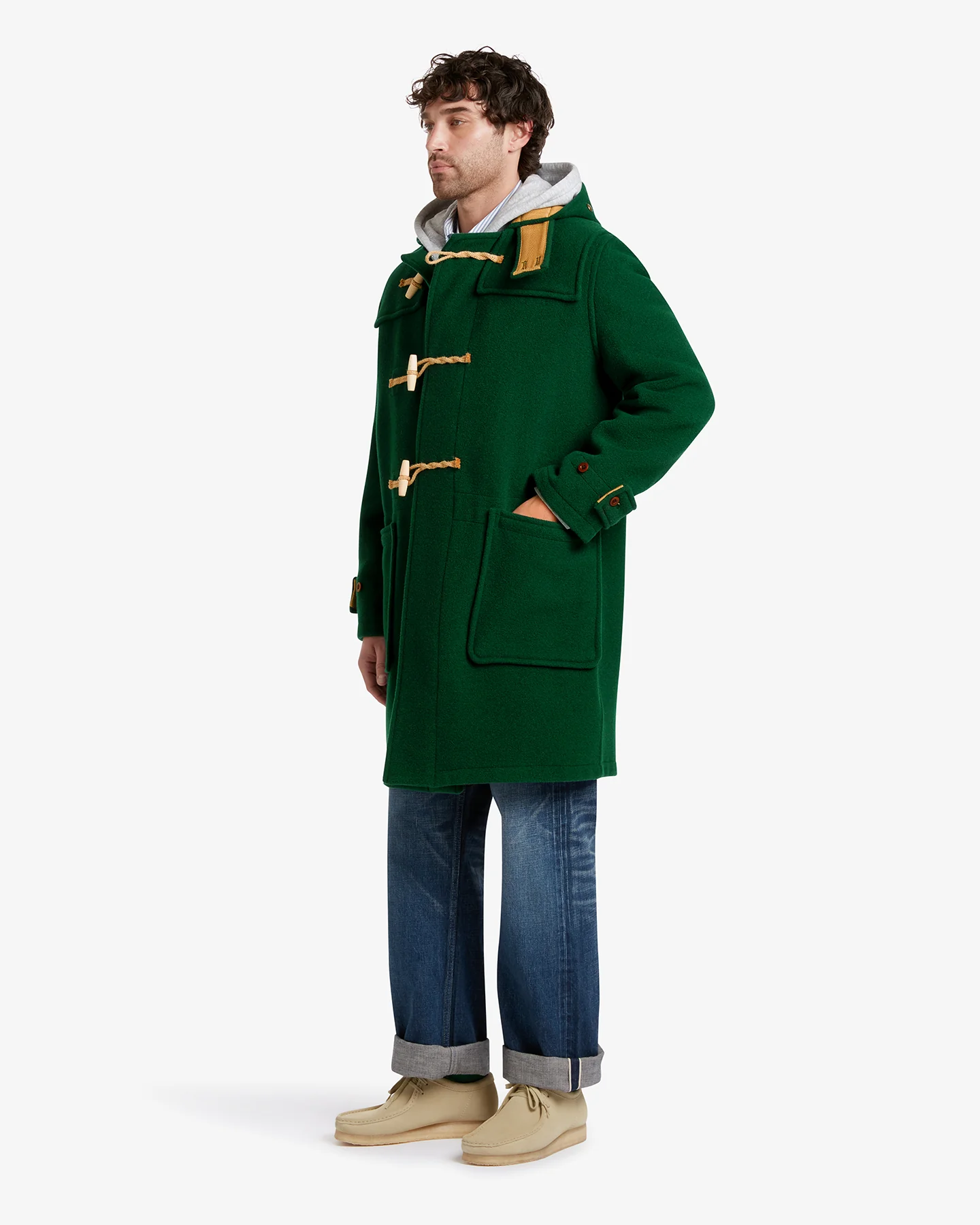 Men's Original Monty Duffle Coat Pine Green - Image 3