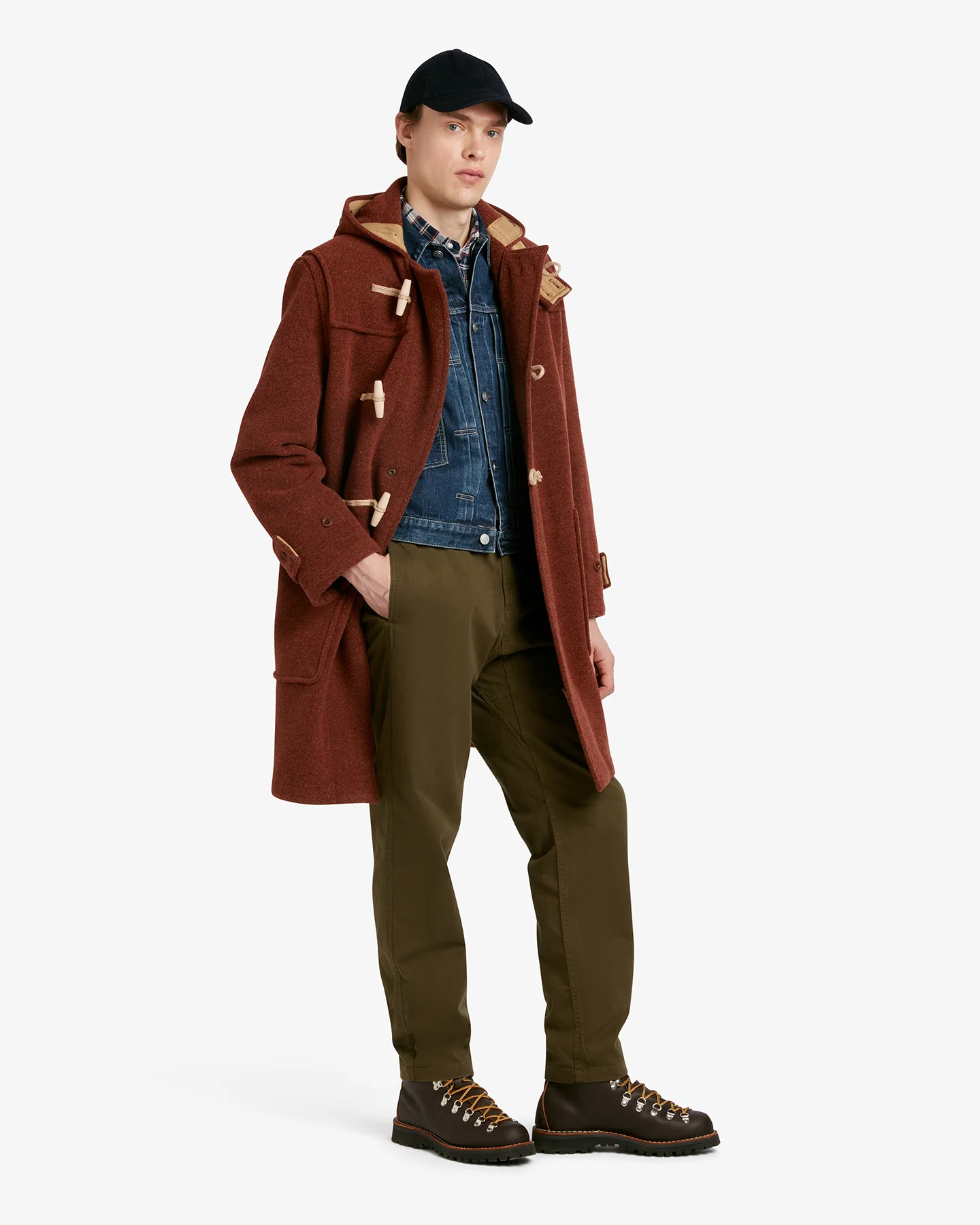 Men's Original Monty Duffle Coat Rust - Image 3