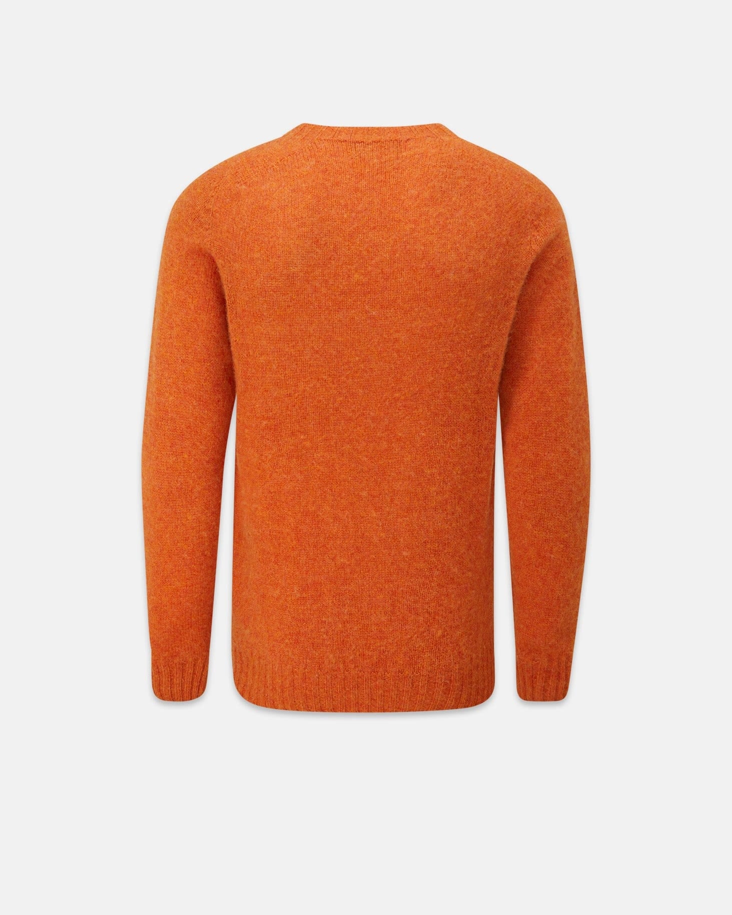 Men's Oxford Brushed Lambswool Jumper Burnt Orange - Image 5