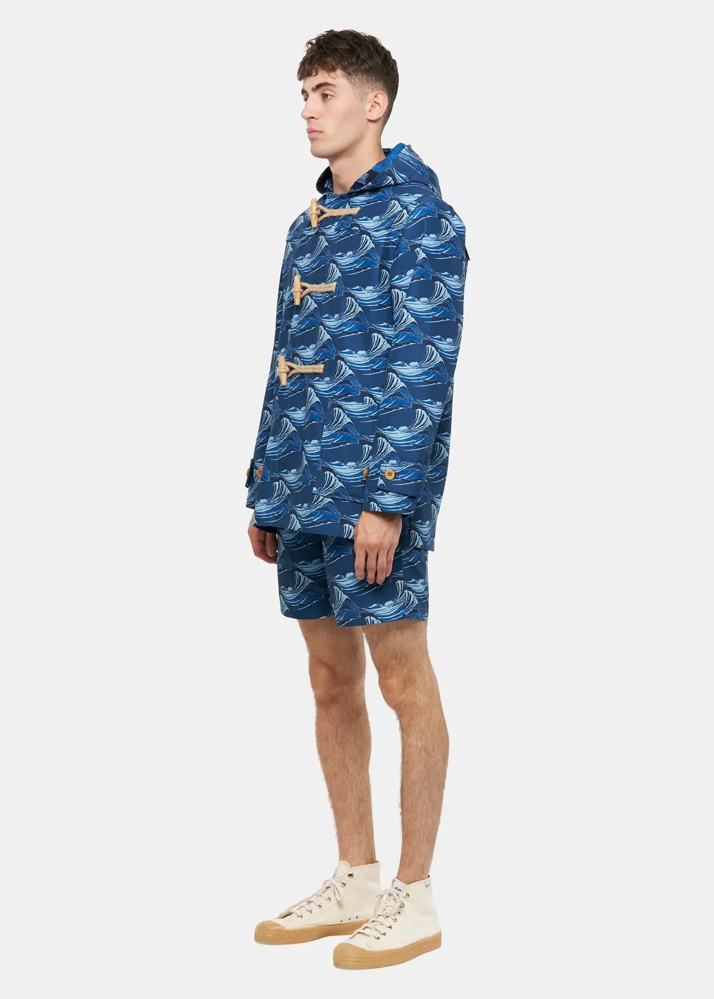 Men's Riz x Gloverall Mid-Length Monty Duffle Coat Wave - Image 3