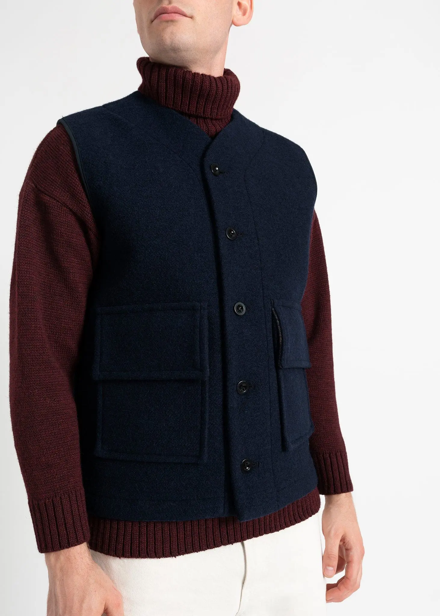 Men's Roger Gilet Navy - Image 4