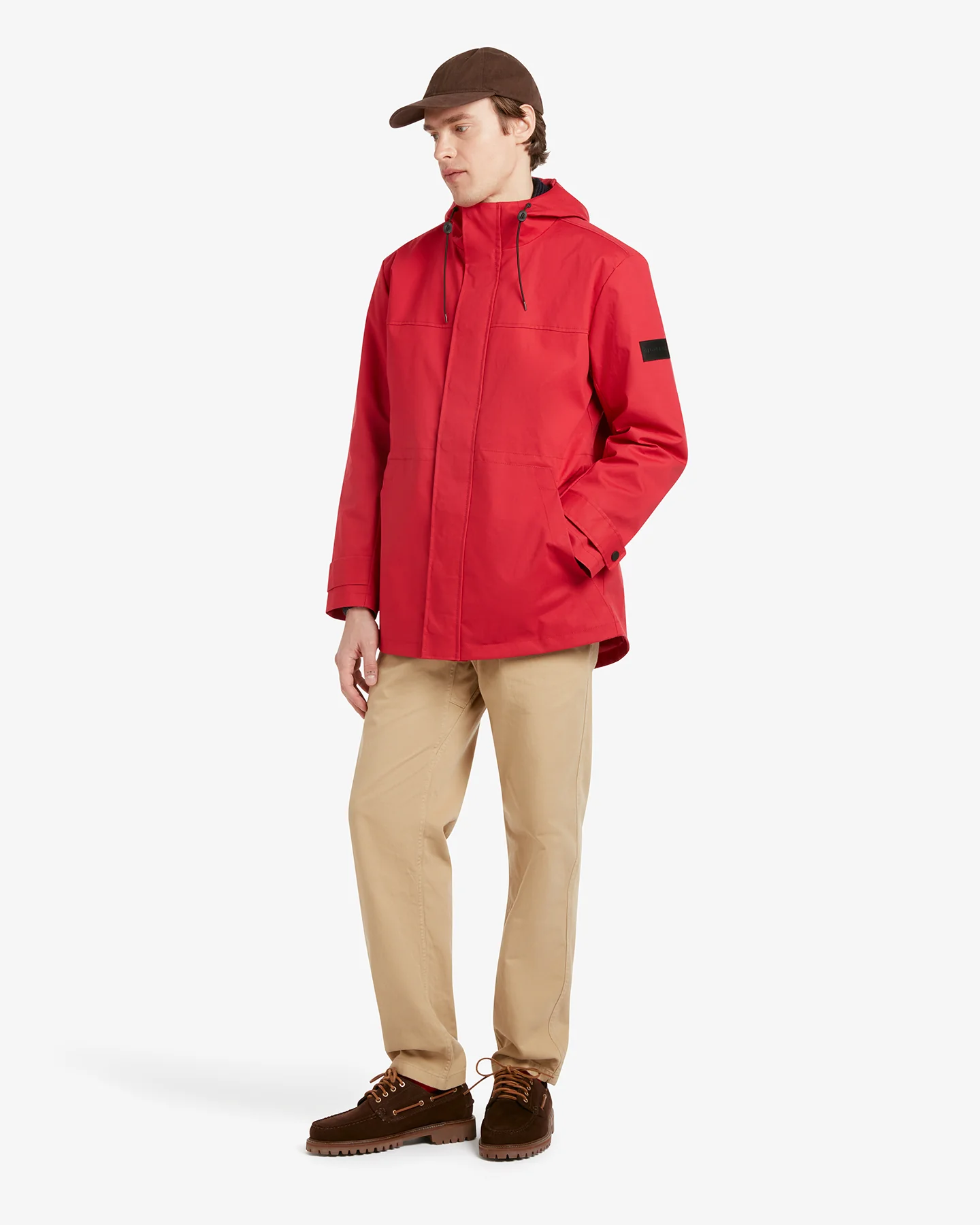 Men's Sharpe Technical Hooded Parka Red - Image 3