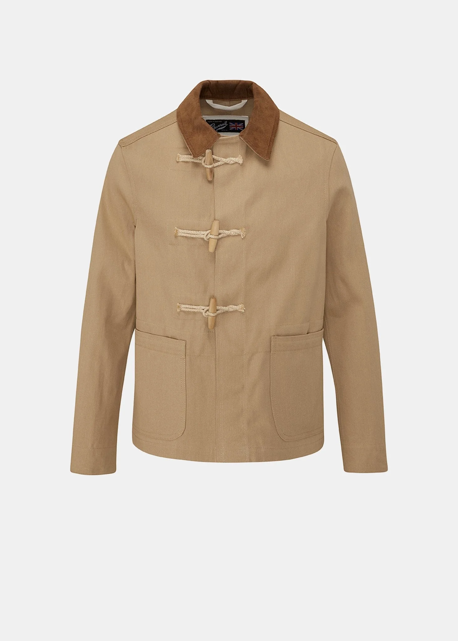 Men's Short Denim Duffle Jacket Camel