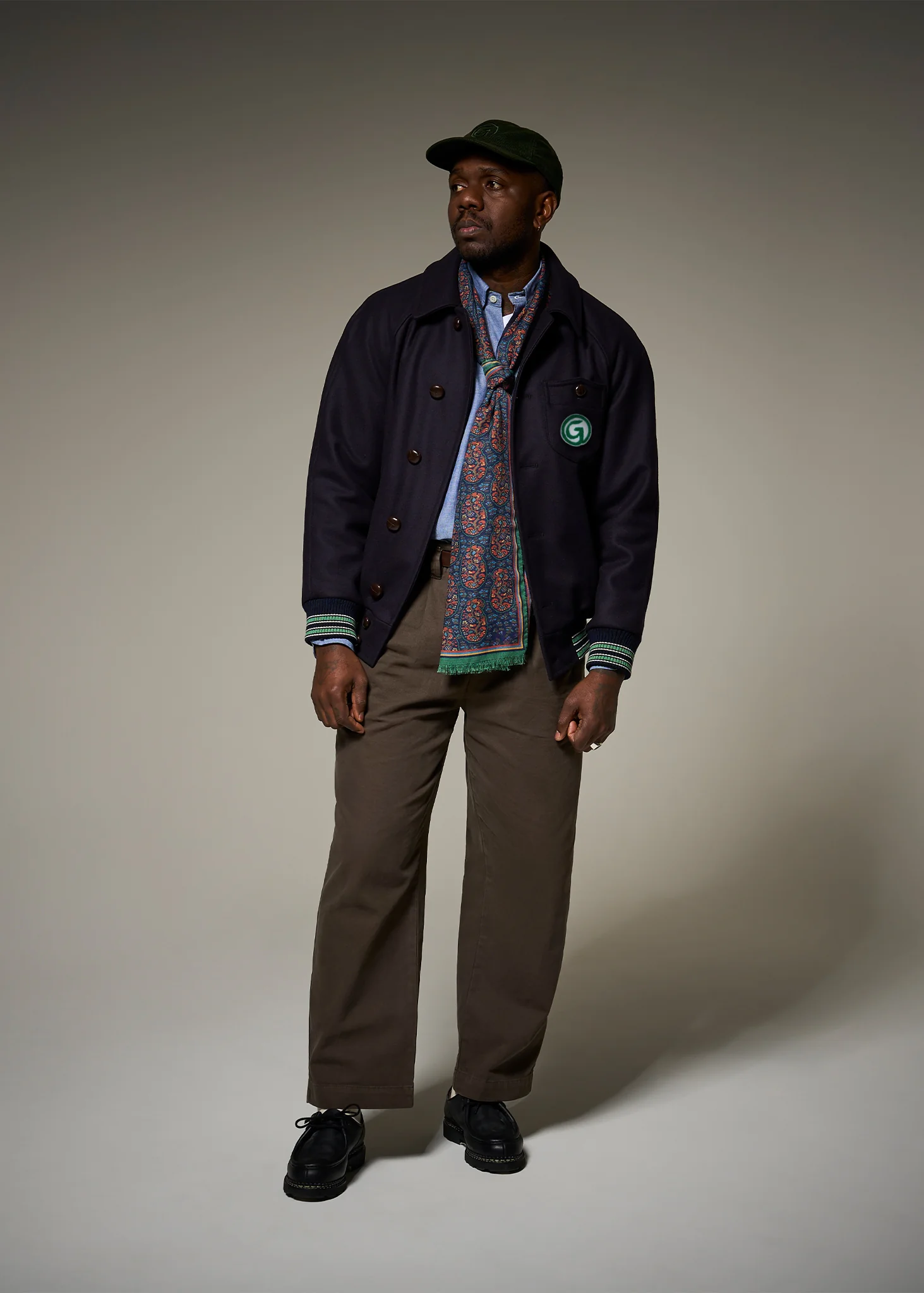 Men's Thompson Varsity Jacket Navy - Image 3