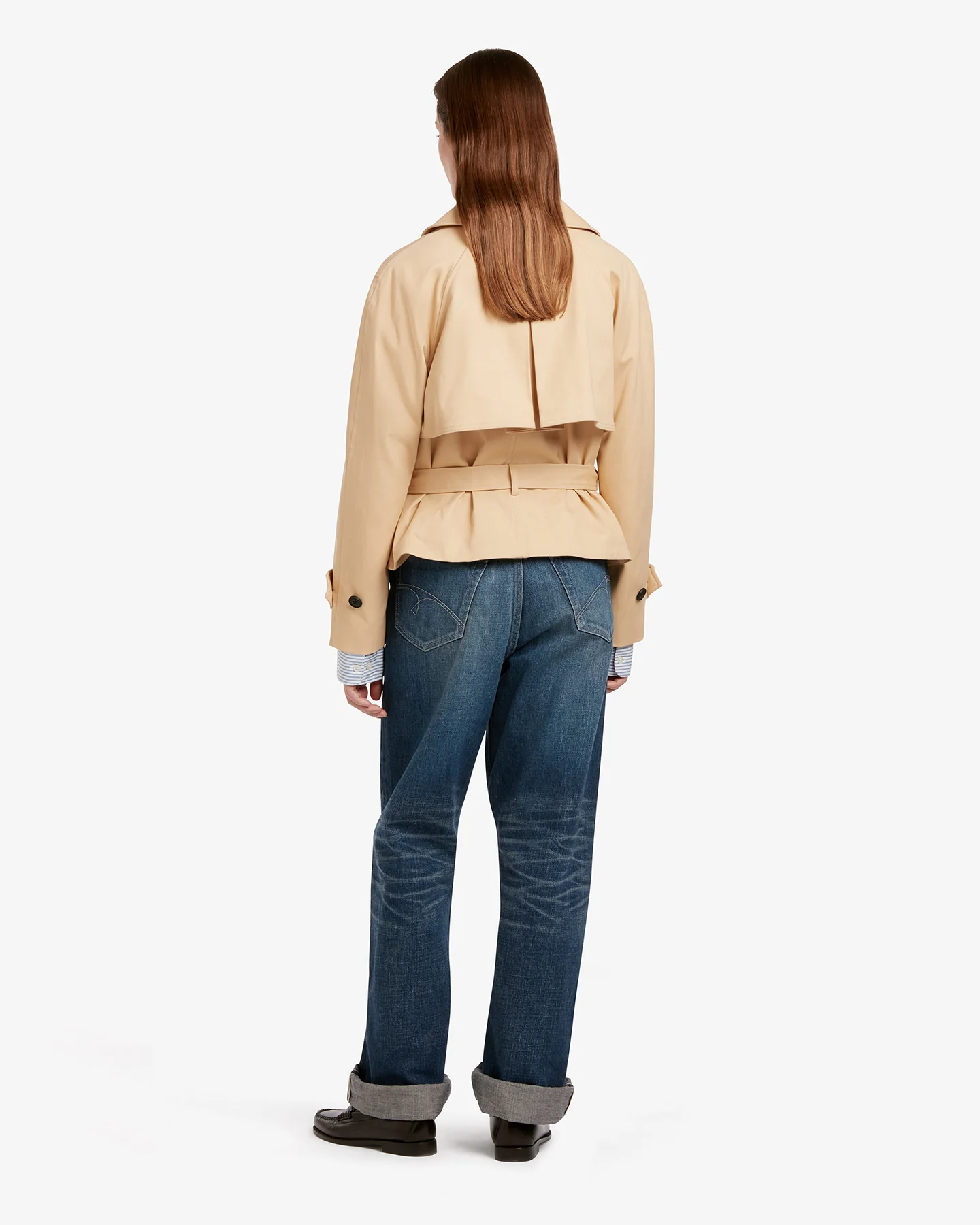 Women's Bacall Cropped Trench Coat Camel - Image 3