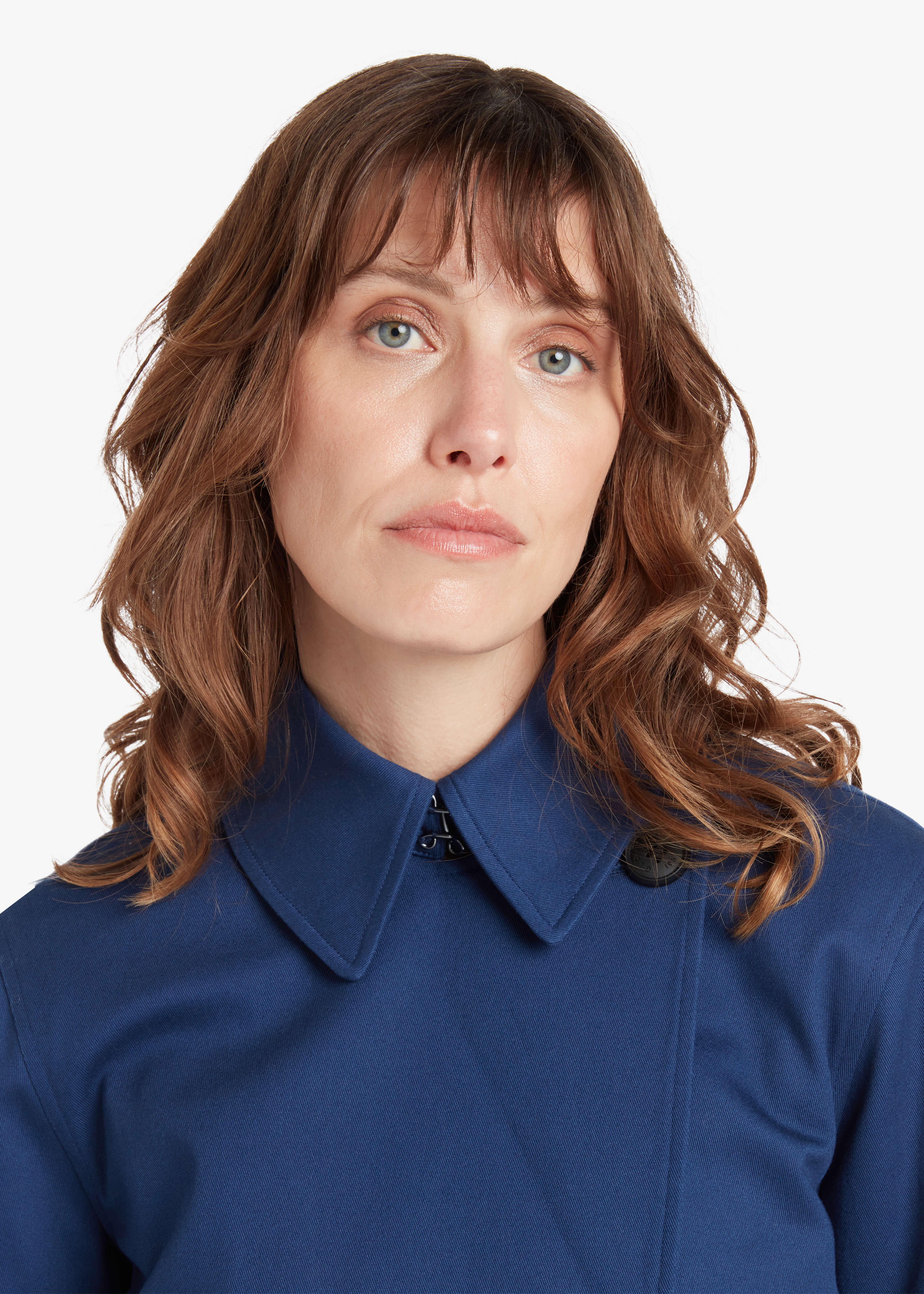 Women's Bacall Cropped Trench Coat Navy - Image 4