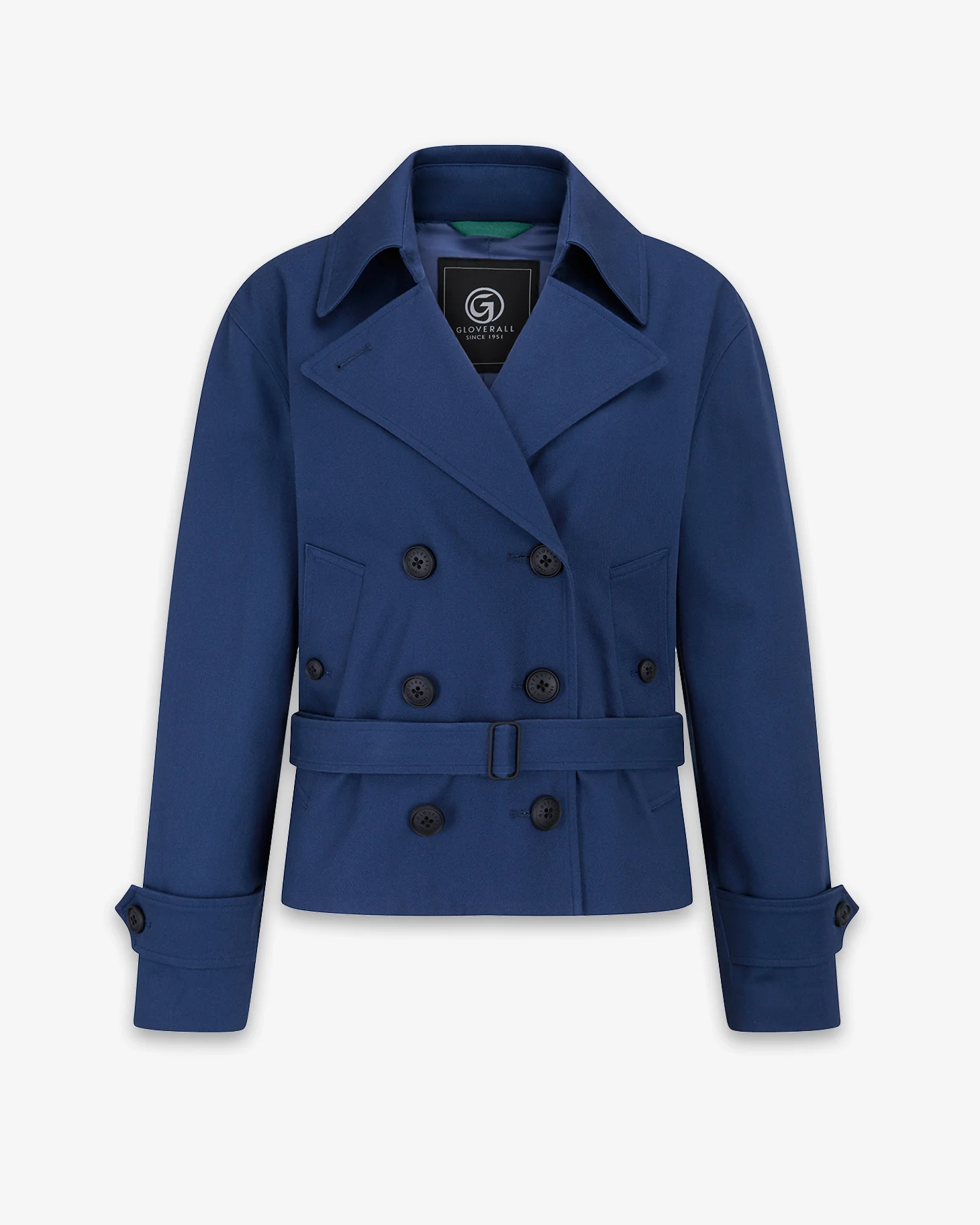 Women's Bacall Cropped Trench Coat Navy - Image 5