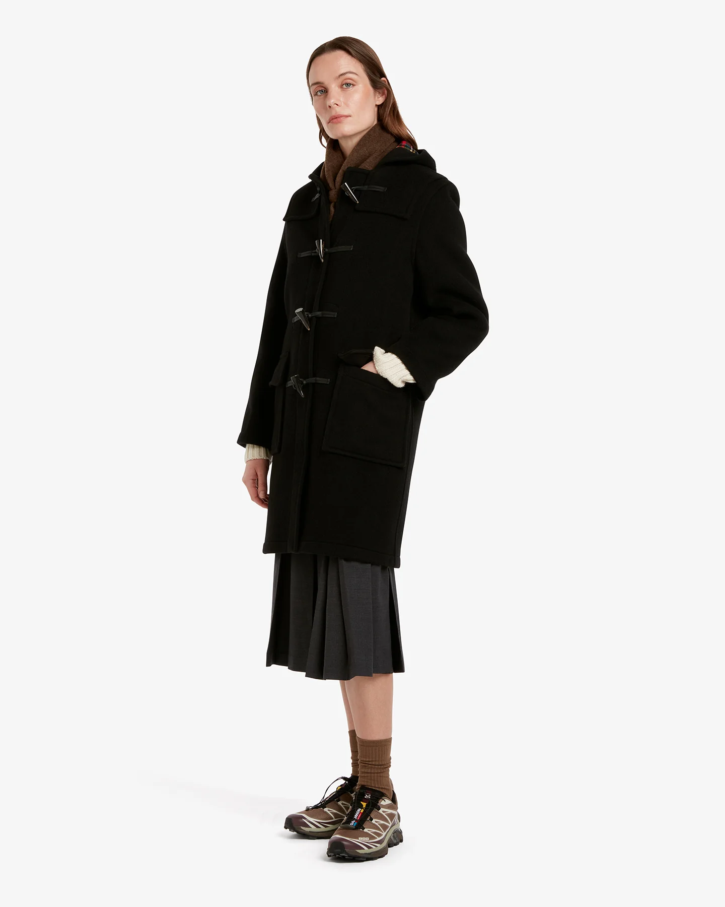 Women's Freda Duffle Coat Black Royal Stewart - Image 3