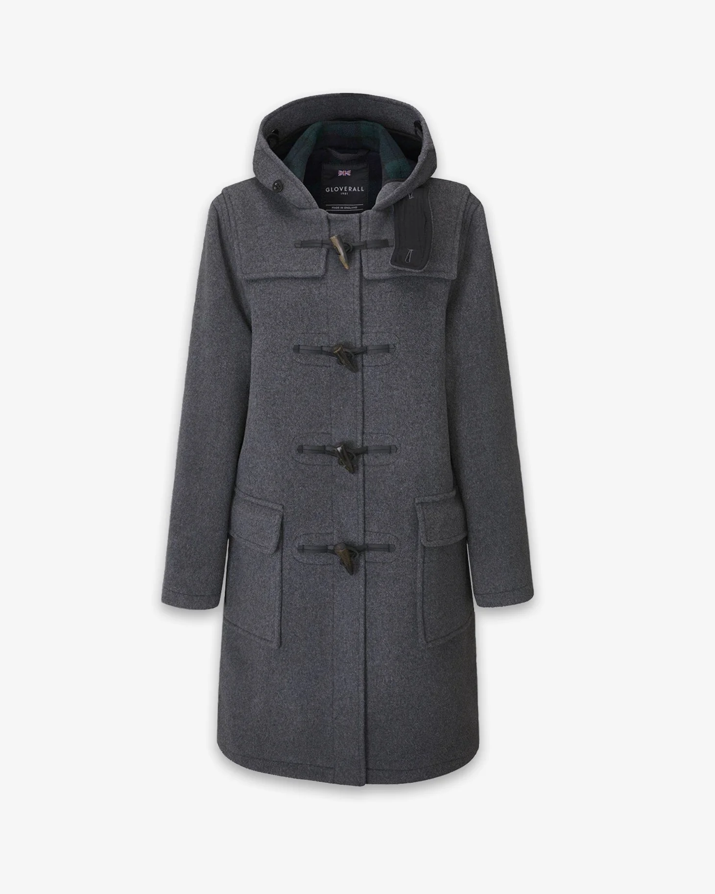 Women's Freda Duffle Coat Grey Black Watch - Image 5