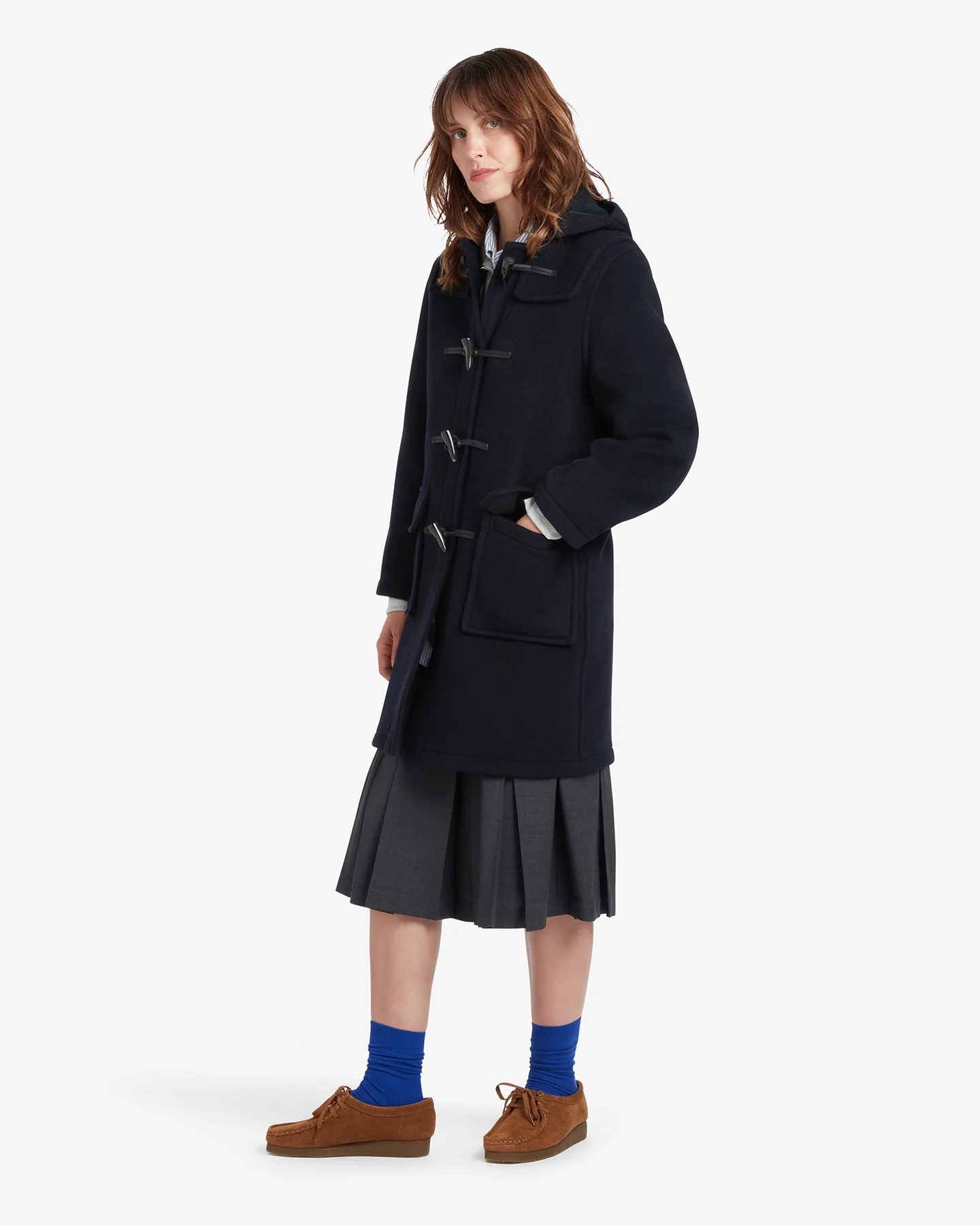 Women's Freda Duffle Coat Navy Black Watch - Image 3