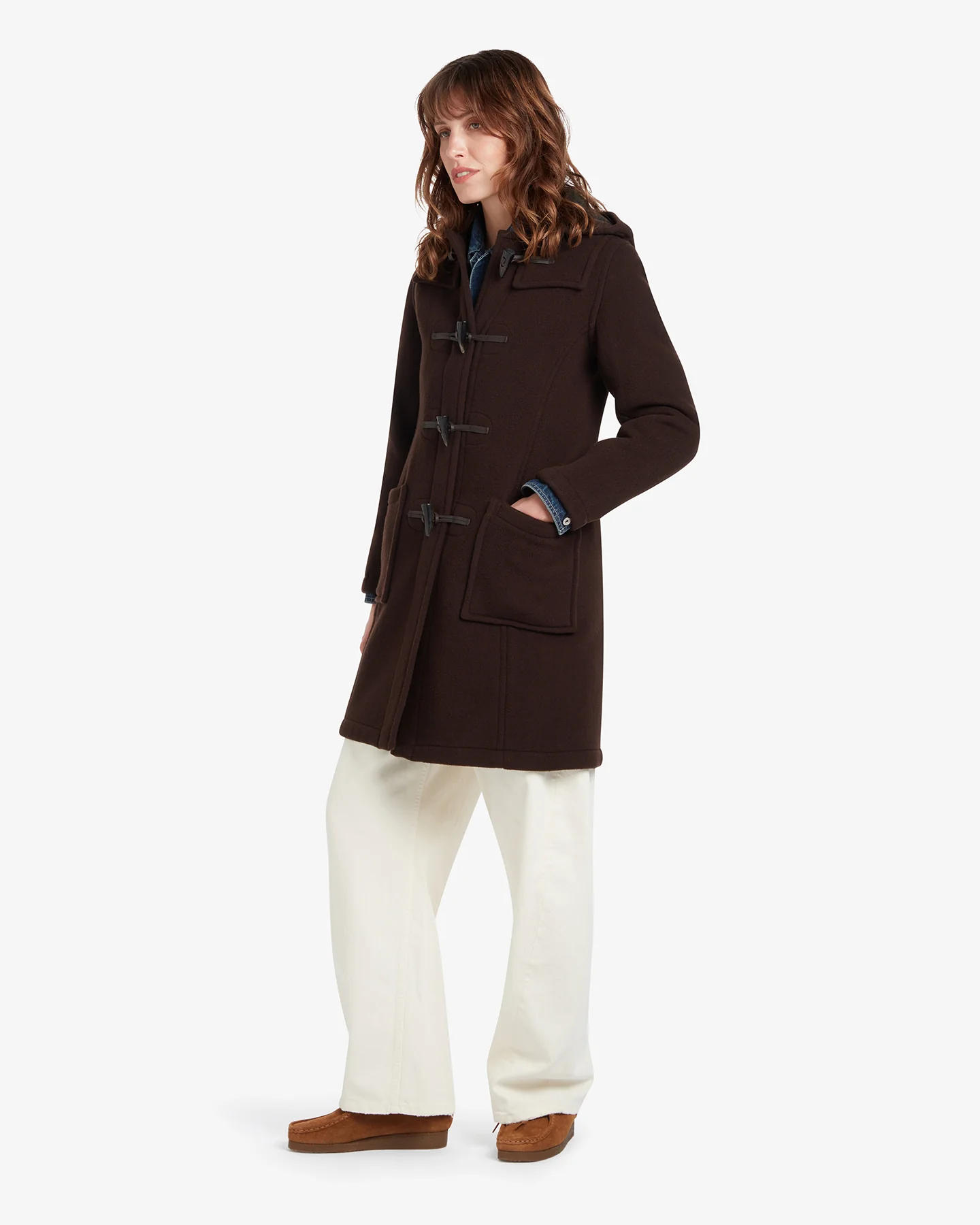Women's Freda Long Slim Fit Duffle Coat Brown MacDuff Hunting - Image 3