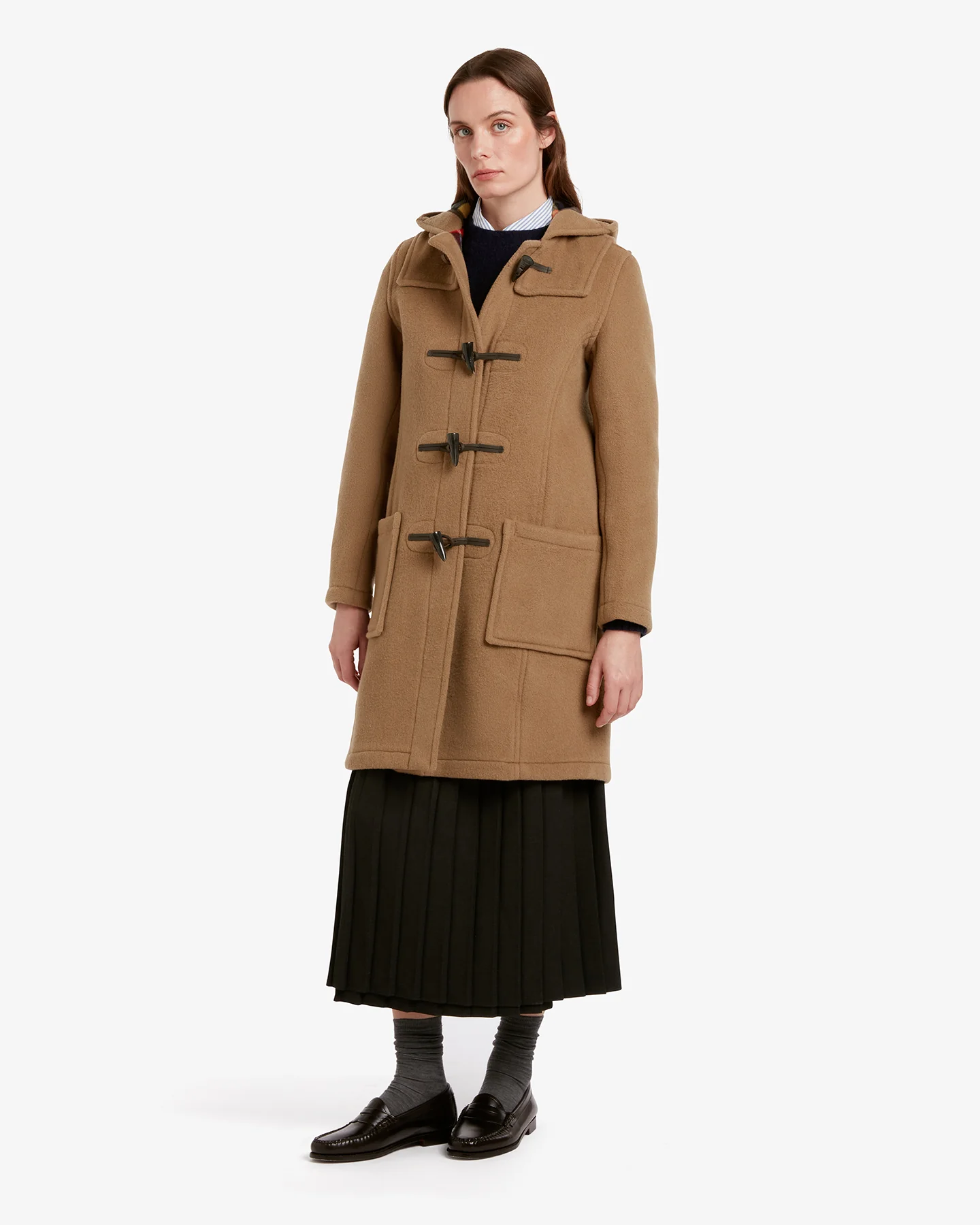 Women's Freda Long Slim Fit Duffle Coat Camel Buchanan - Image 3