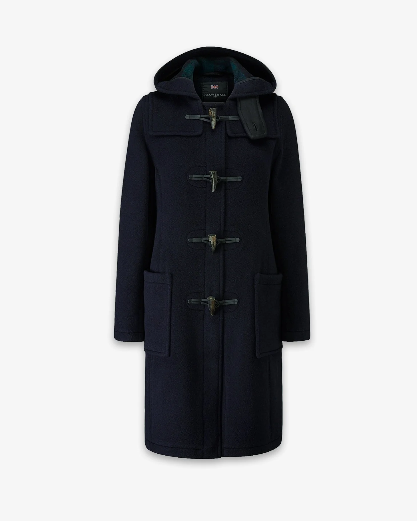 Women's Freda Long Slim Fit Duffle Coat Navy Black Watch - Image 5