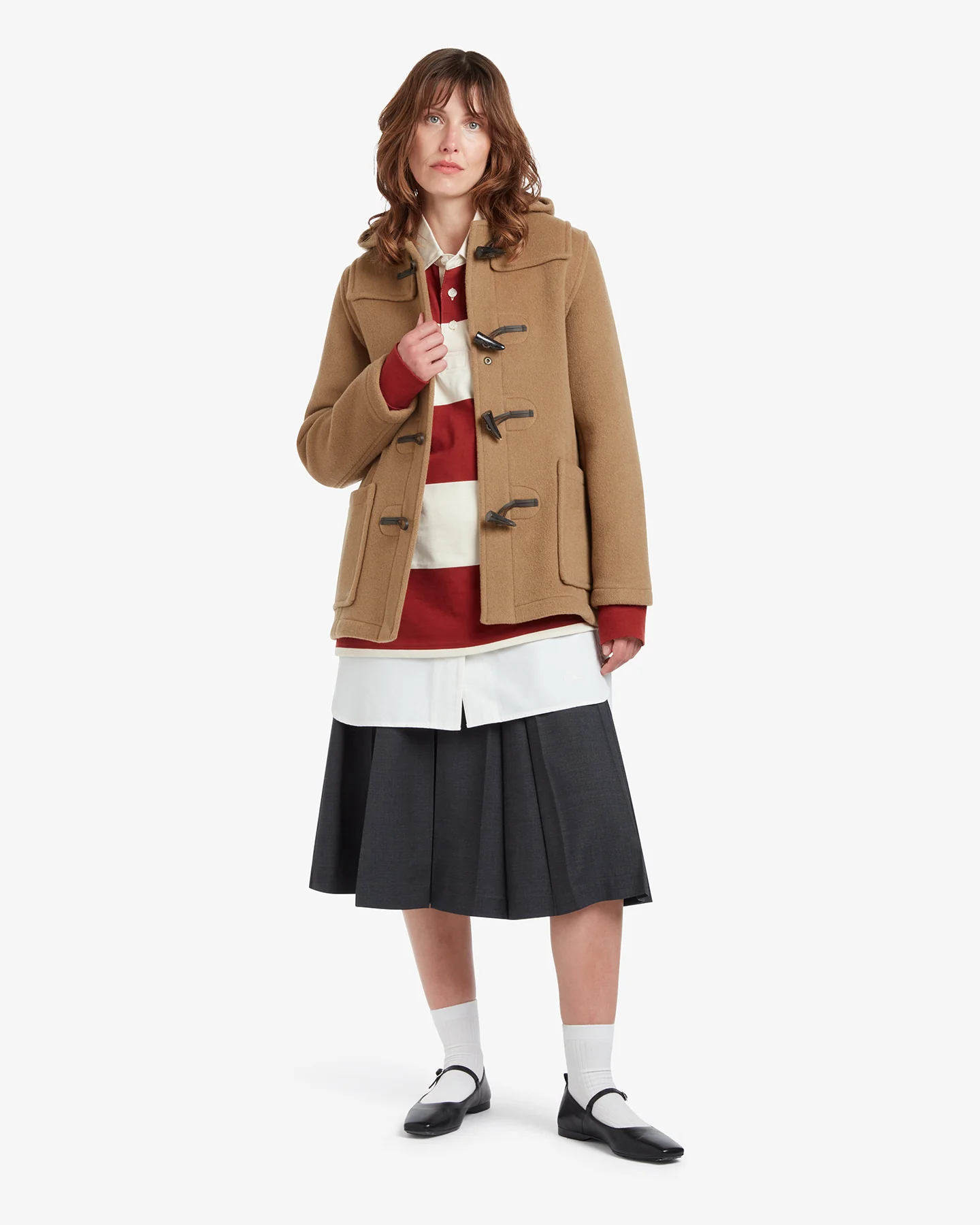 Women's Freda Short Slim Fit Duffle Coat Camel Buchanan - Image 2