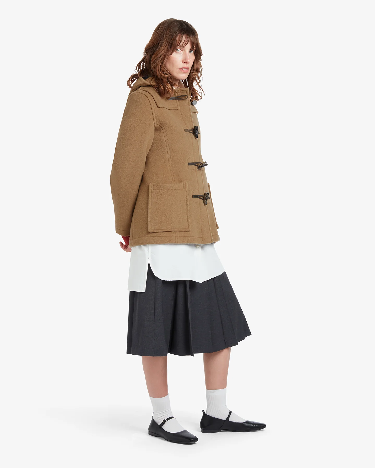 Women's Freda Short Slim Fit Duffle Coat Camel Buchanan - Image 3
